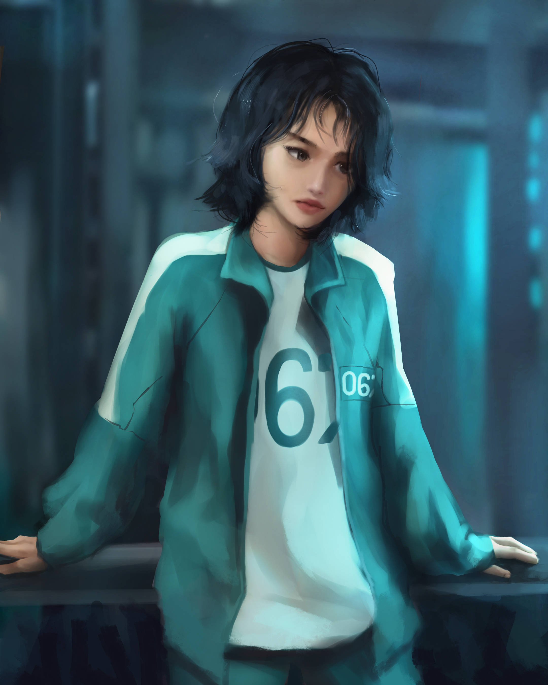 Цифровий арт гравця 067 Squid Game Шпалери