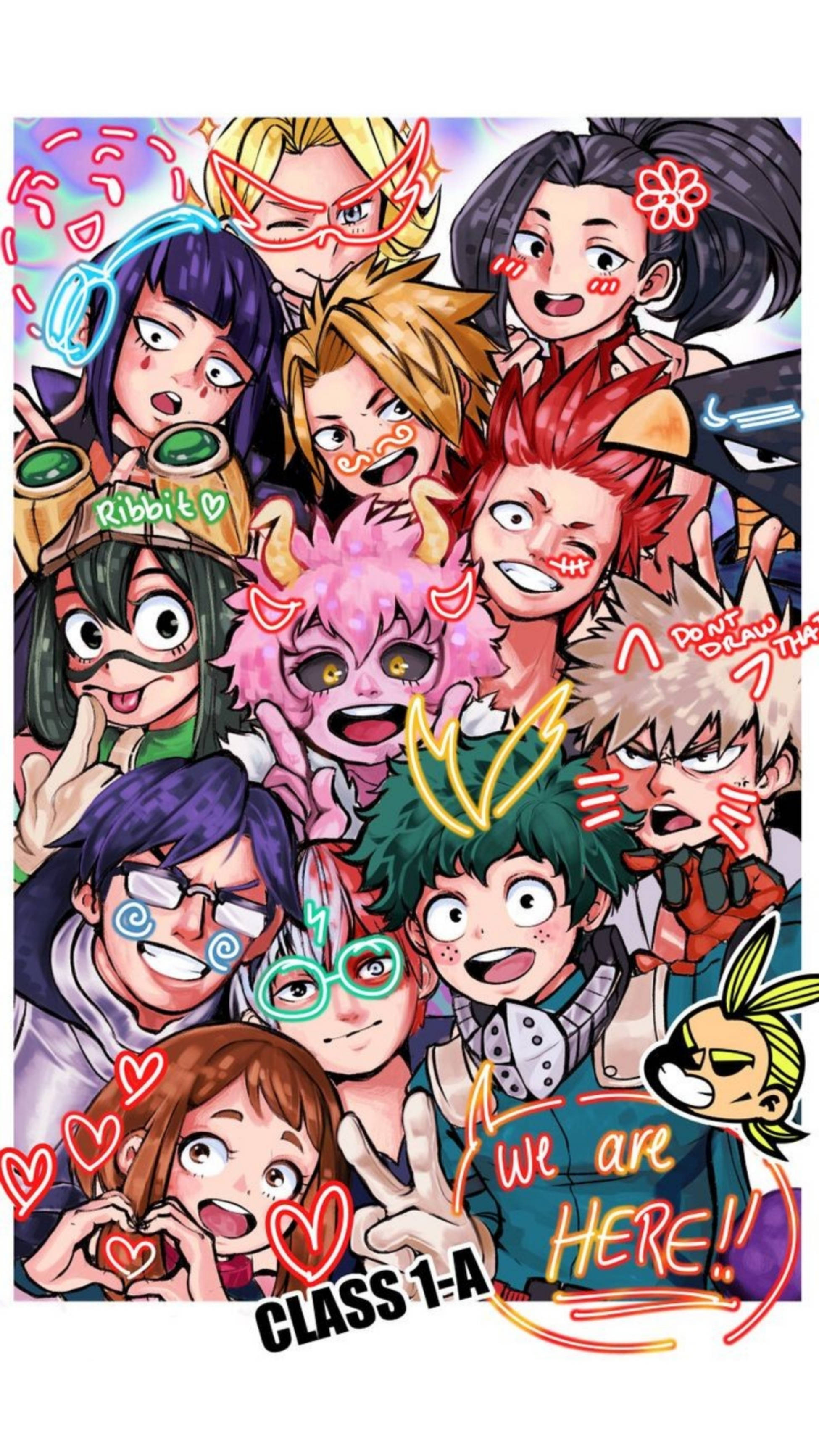 Групова фотографія класу 1-A My Hero Academia для iPhone Шпалери