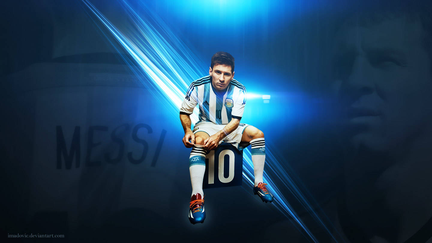 Мессі сидить на 10 Шпалери