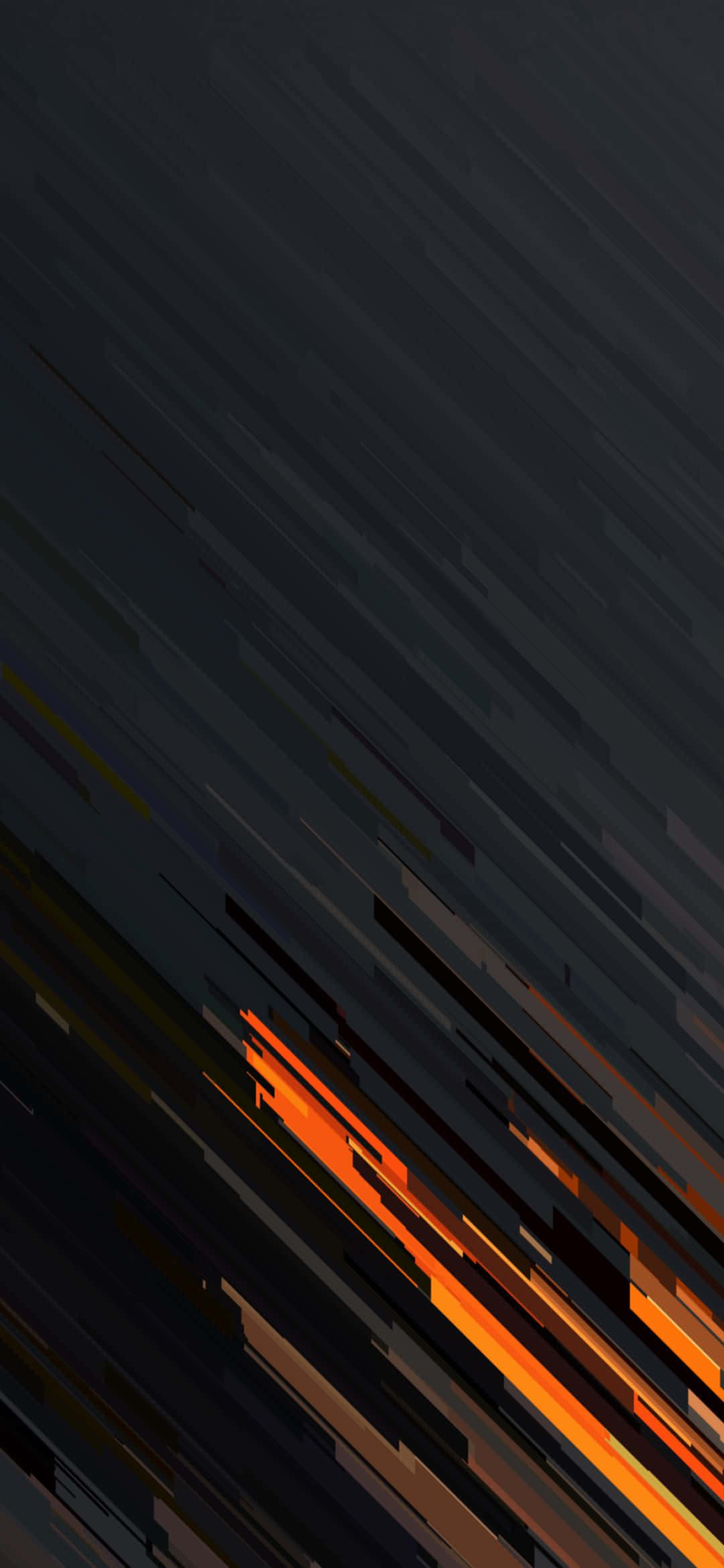 1080x2340 4K Абстракция Чёрные Оранжевые Полосы Шпалери