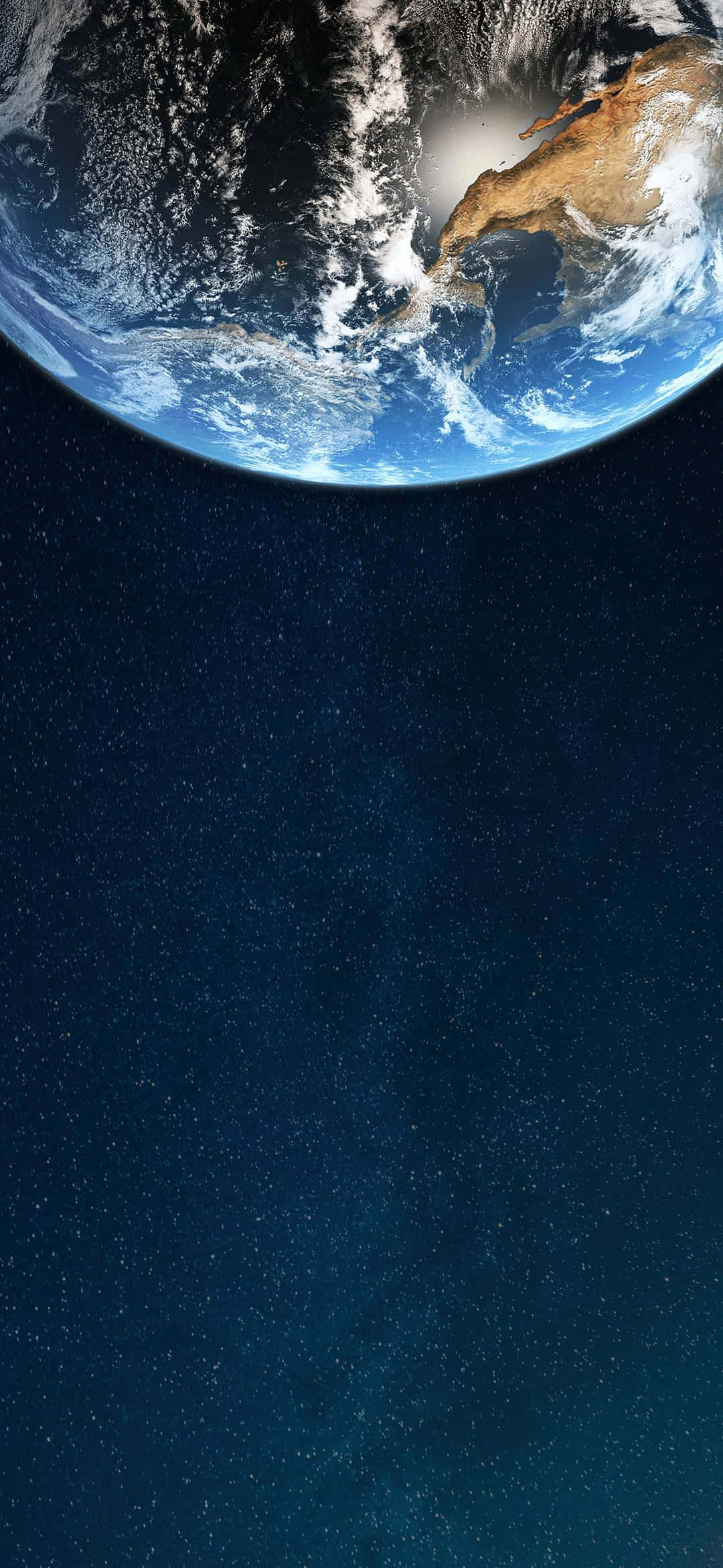 1080x2340 4K Половина Земли на космическом фоне Шпалери