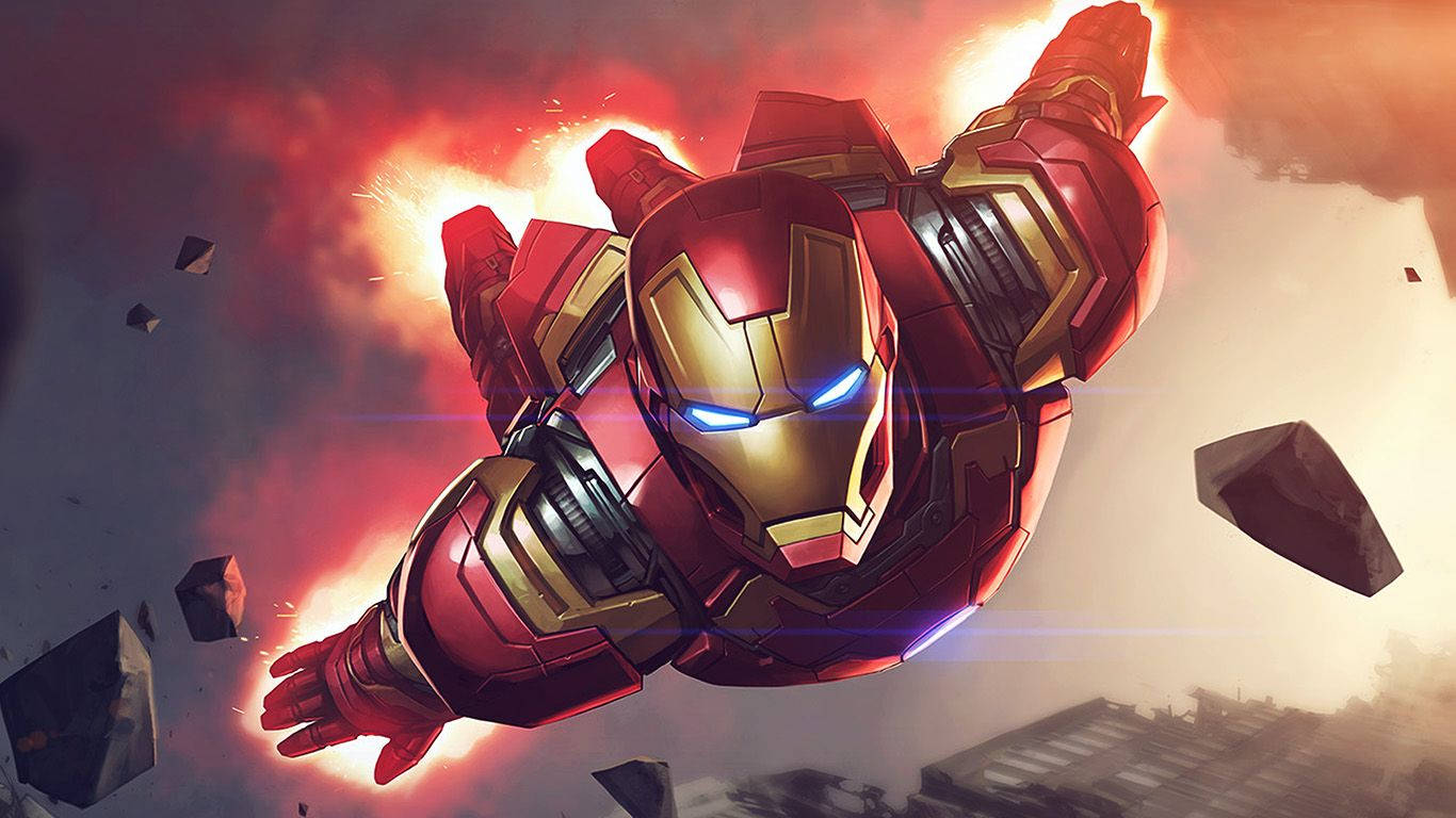 1366 x 768 Marvel Летючий Залізна Людина Шпалери