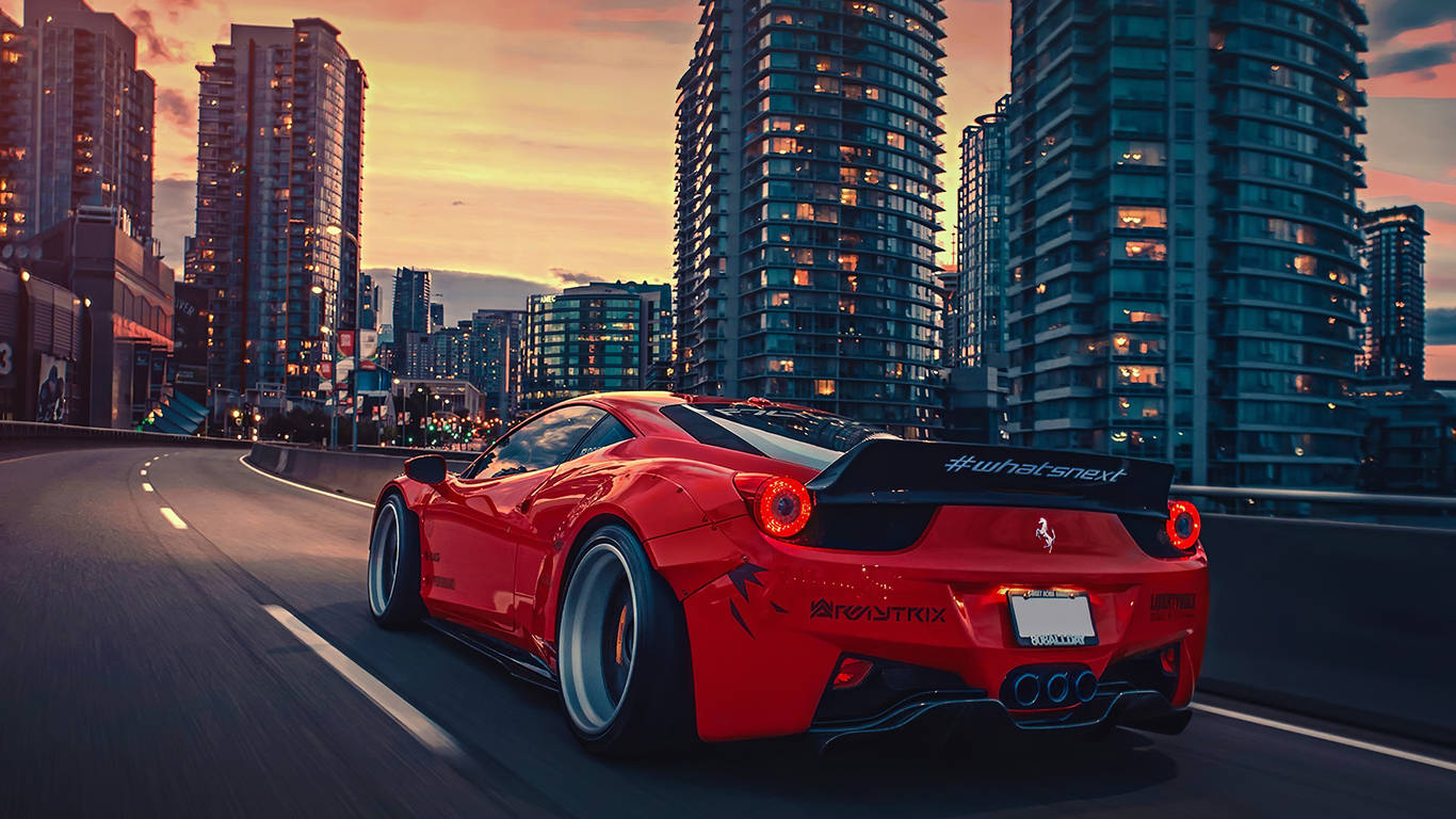 Круте місто 1366x768 Ferrari HD Шпалери