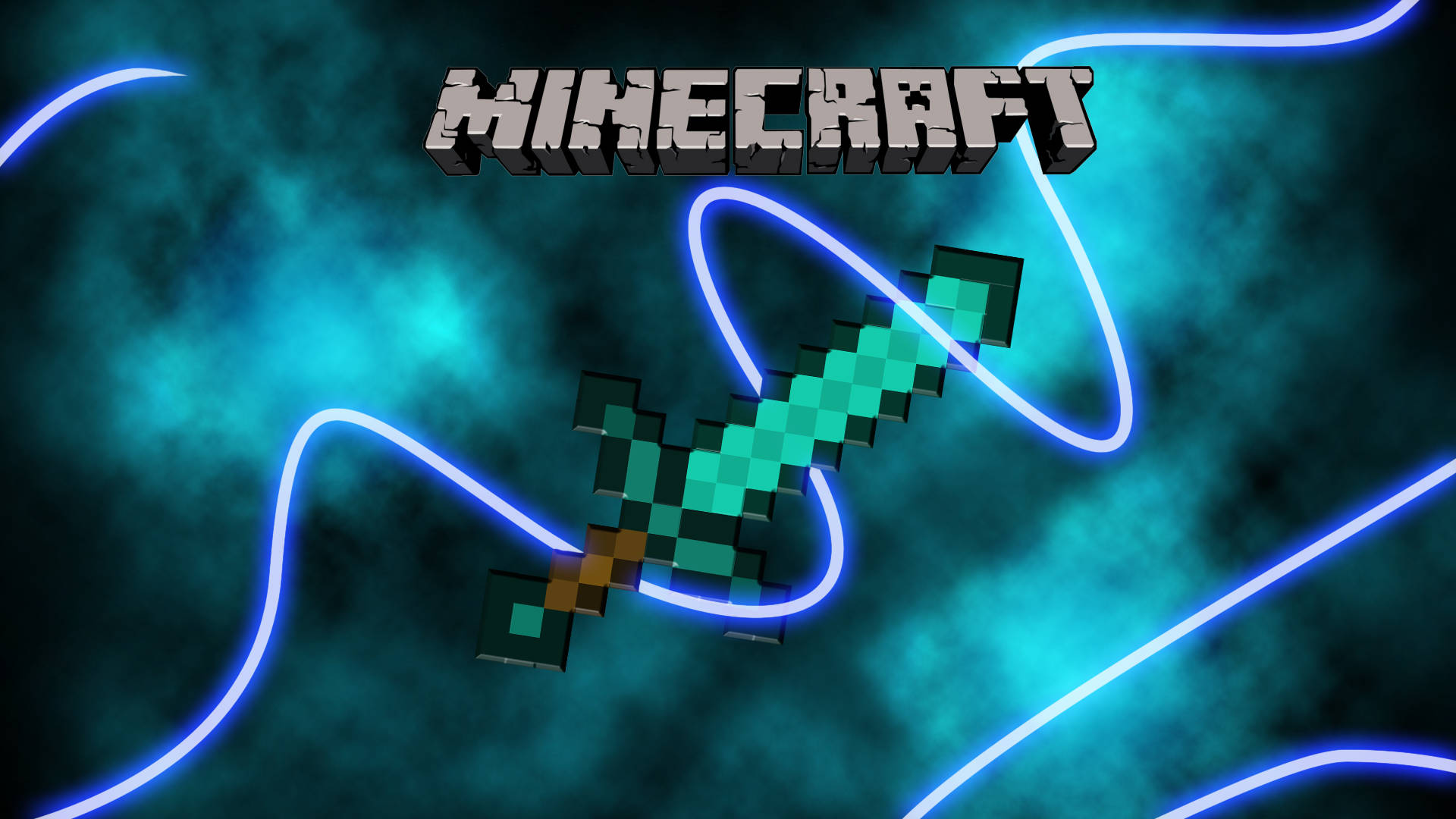 1920 X 1080 Ігровий меч Minecraft Шпалери