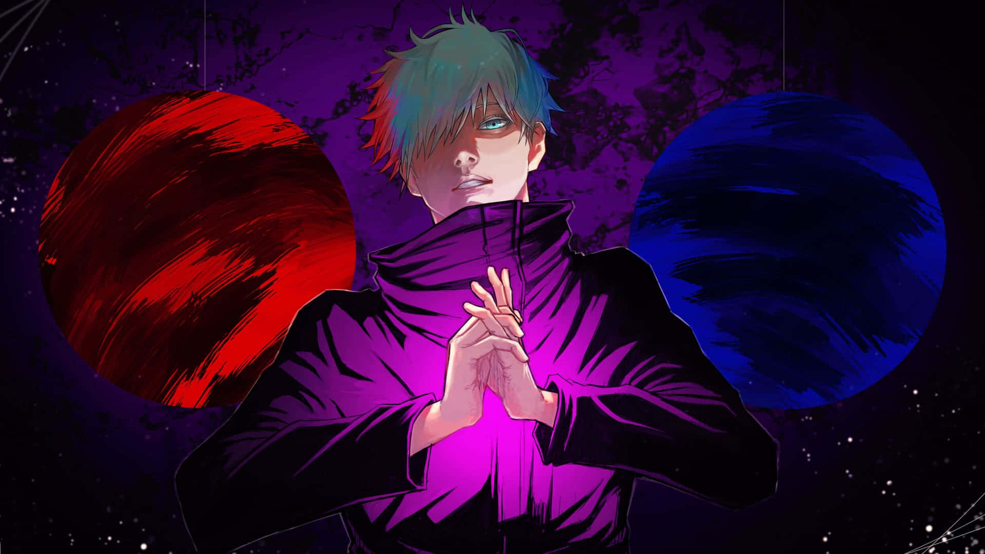 1920x1080 Аніме Jujutsu Kaisen Червоний Фіолетовий Синій Шпалери