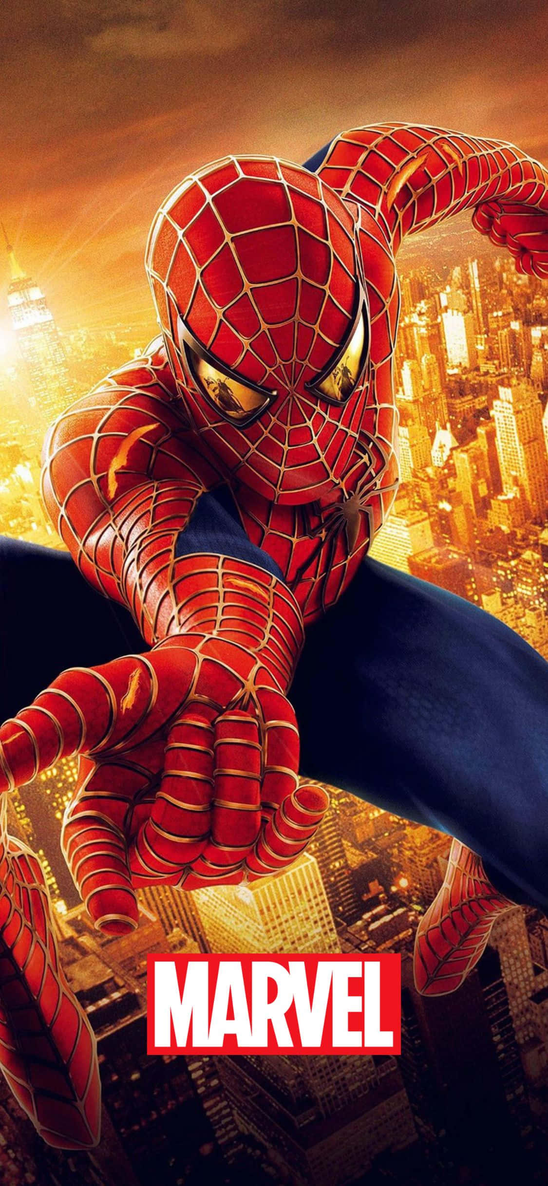 Постер Человек-паук 2 iPhone XS Marvel фон Шпалери