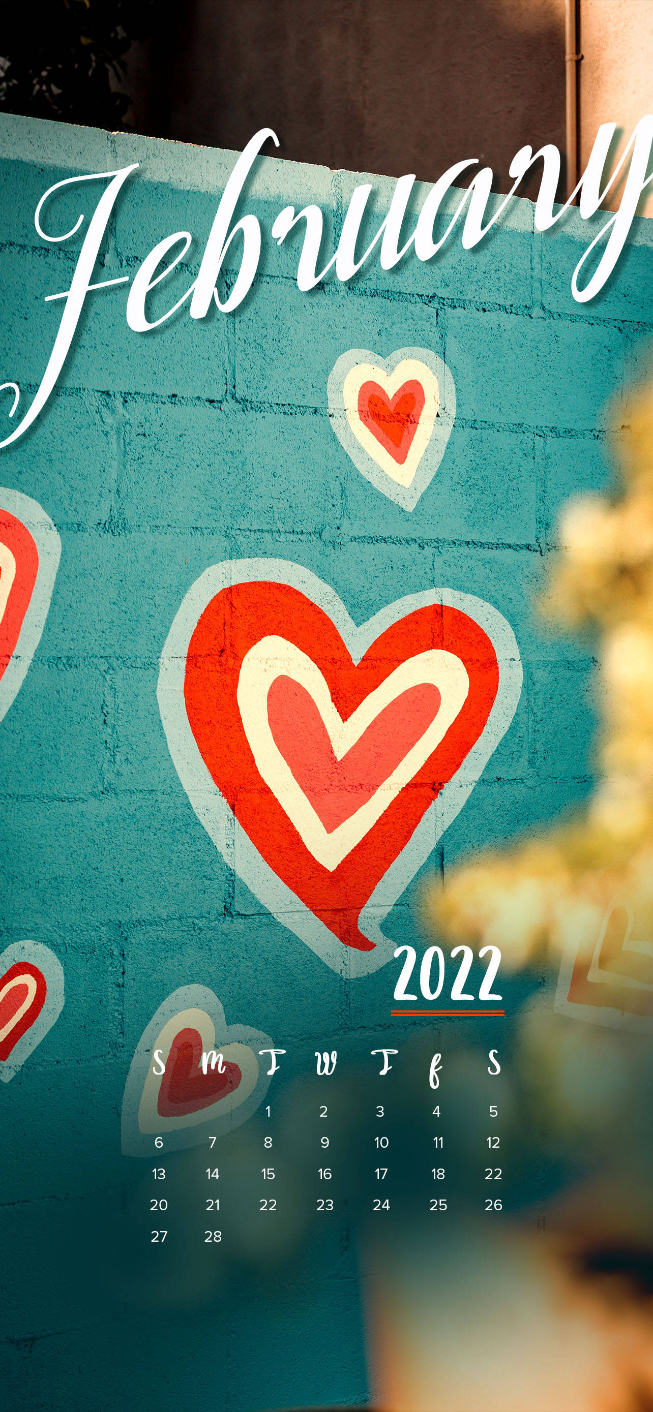 Календарь на февраль 2022 года Шпалери