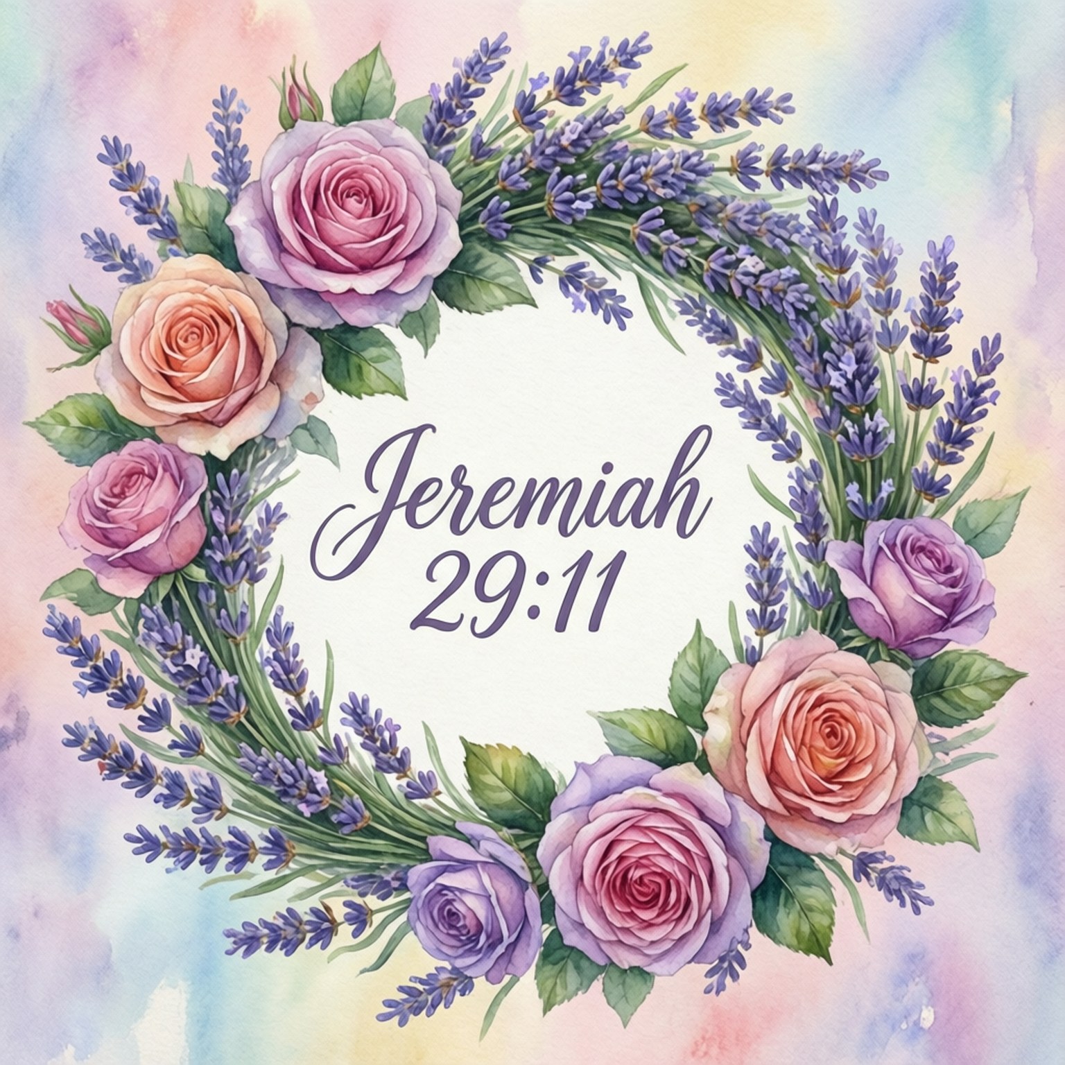 Цветочный венок Иеремия 29:11 Шпалери