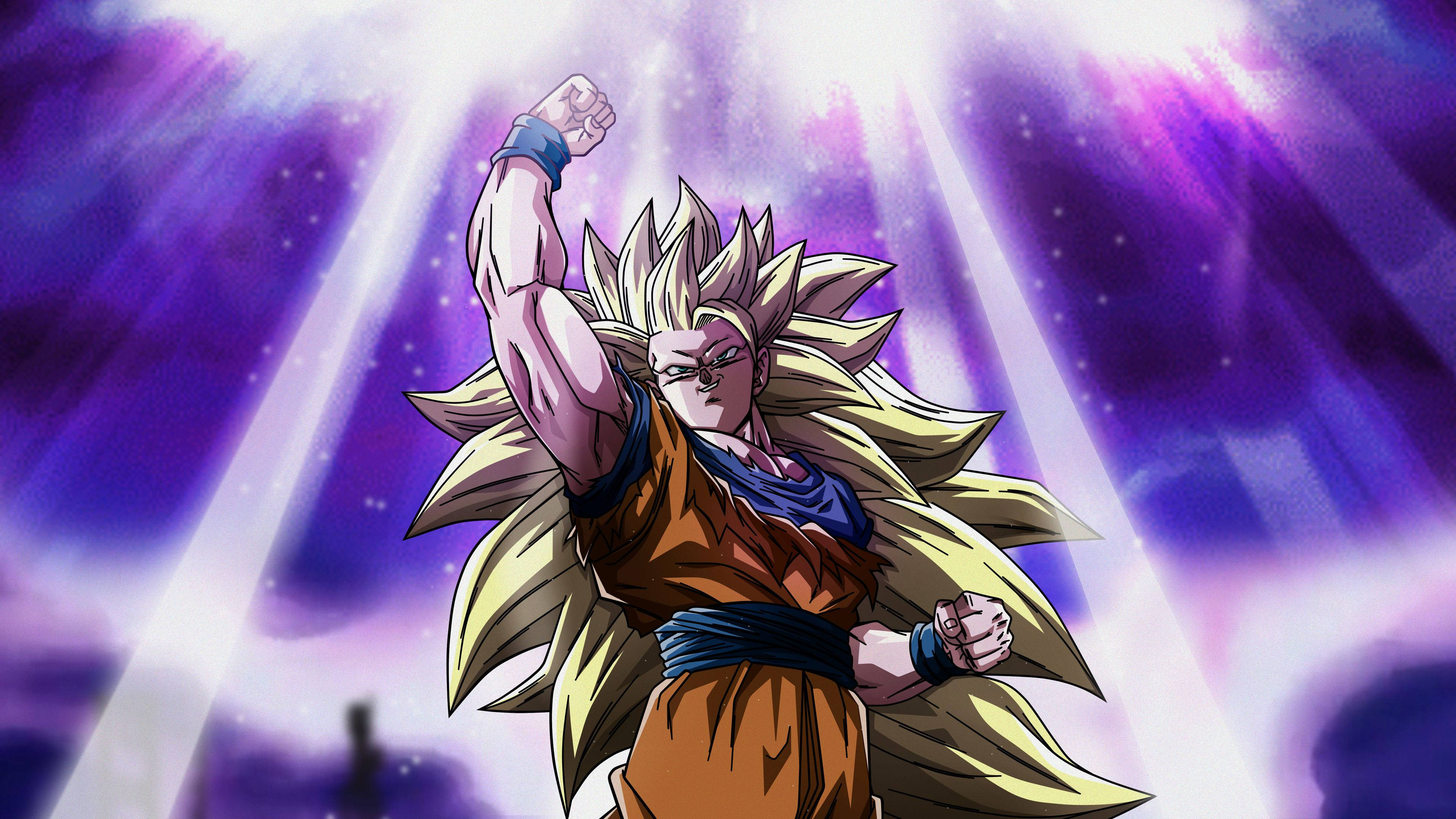 Супер Сайян 3 Гоку DBZ 4K Шпалери