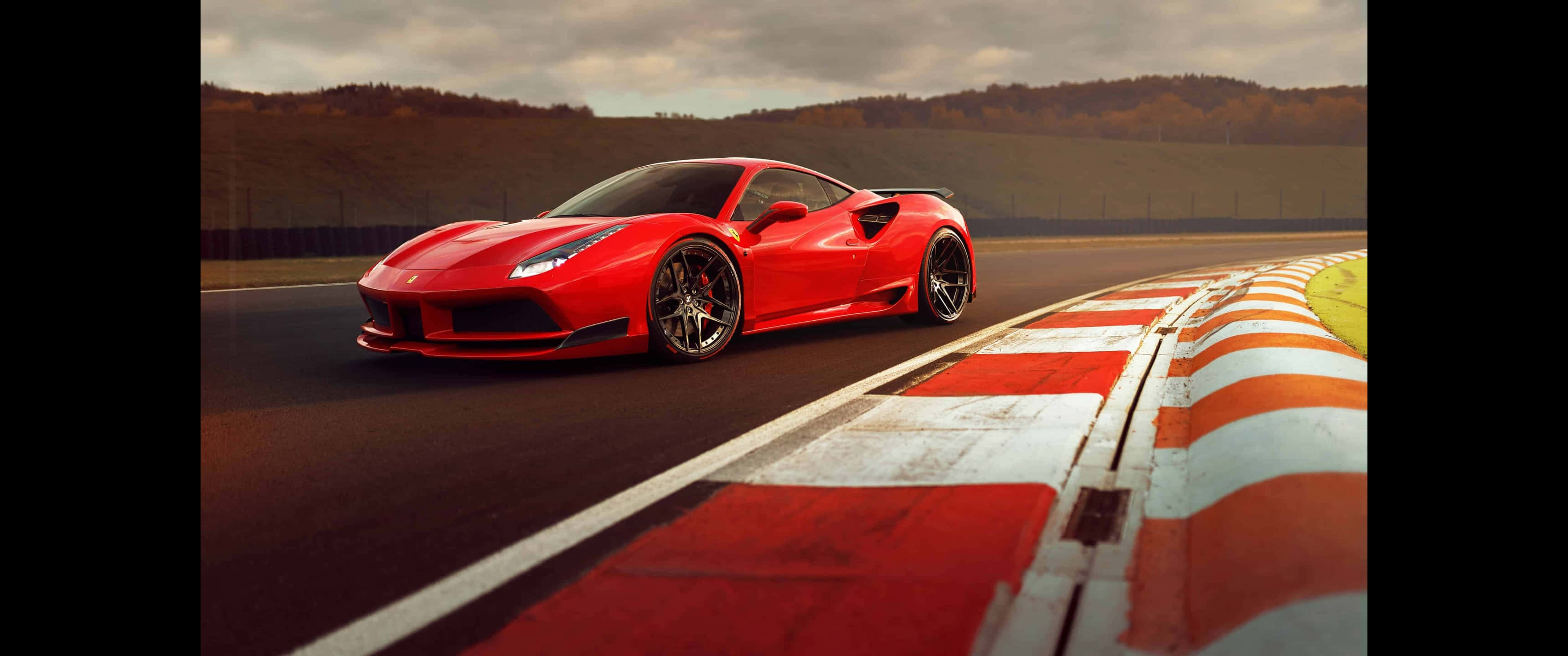 3440x1440p Фон Ferrari Червоні та Білі Лінії Шпалери