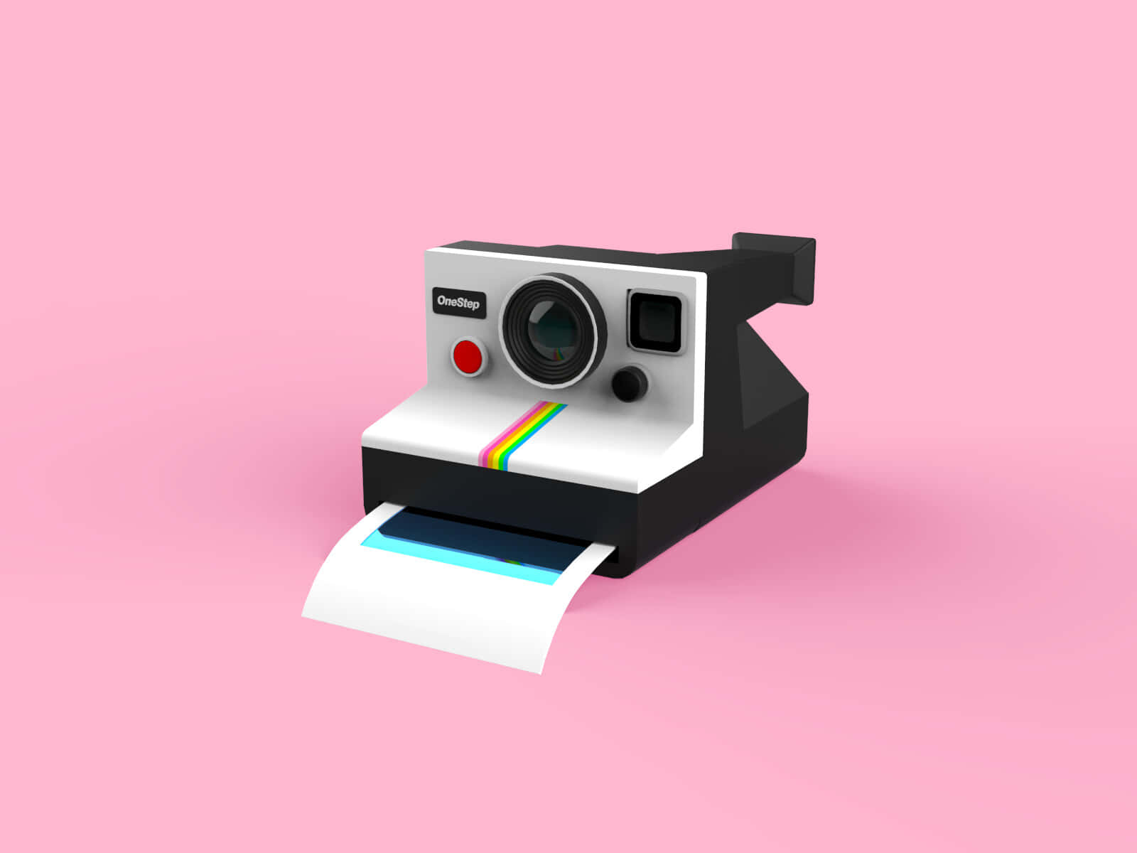 Рожева 3D-модель фотоапарата Polaroid Шпалери