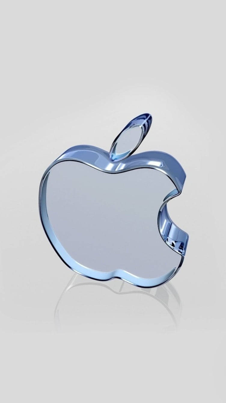 3D скляний логотип Apple iPhone Шпалери