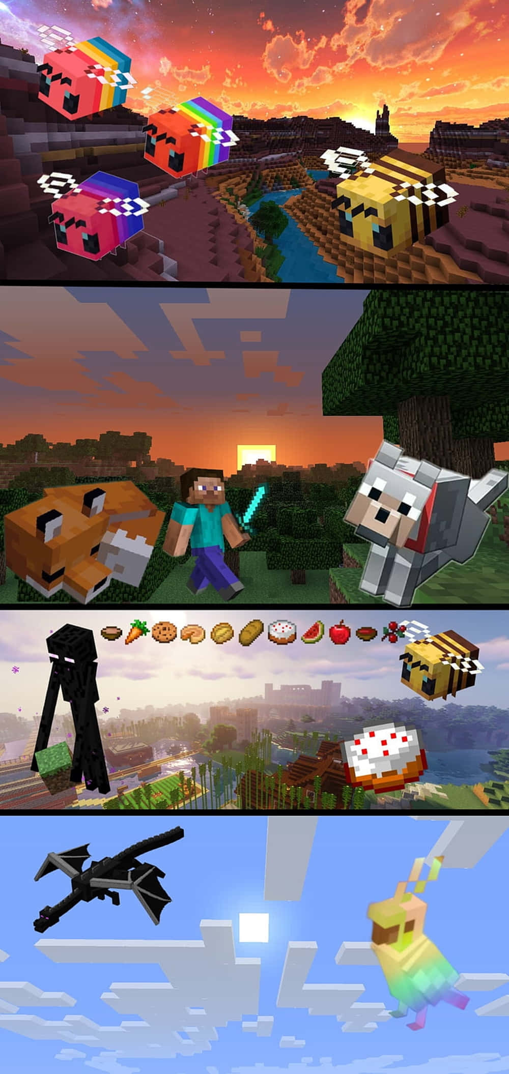 Пиксель 3xl Minecraft Фонові Пейзажі Шпалери