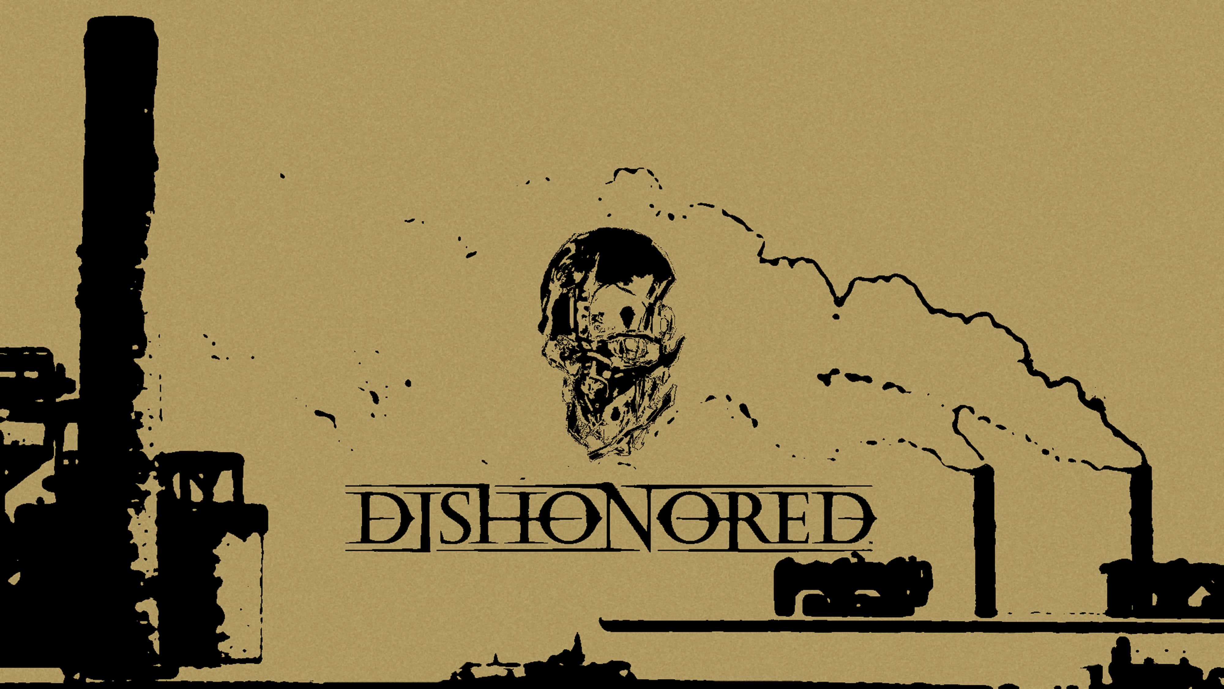 4K Dishonored коричнева естетика Шпалери
