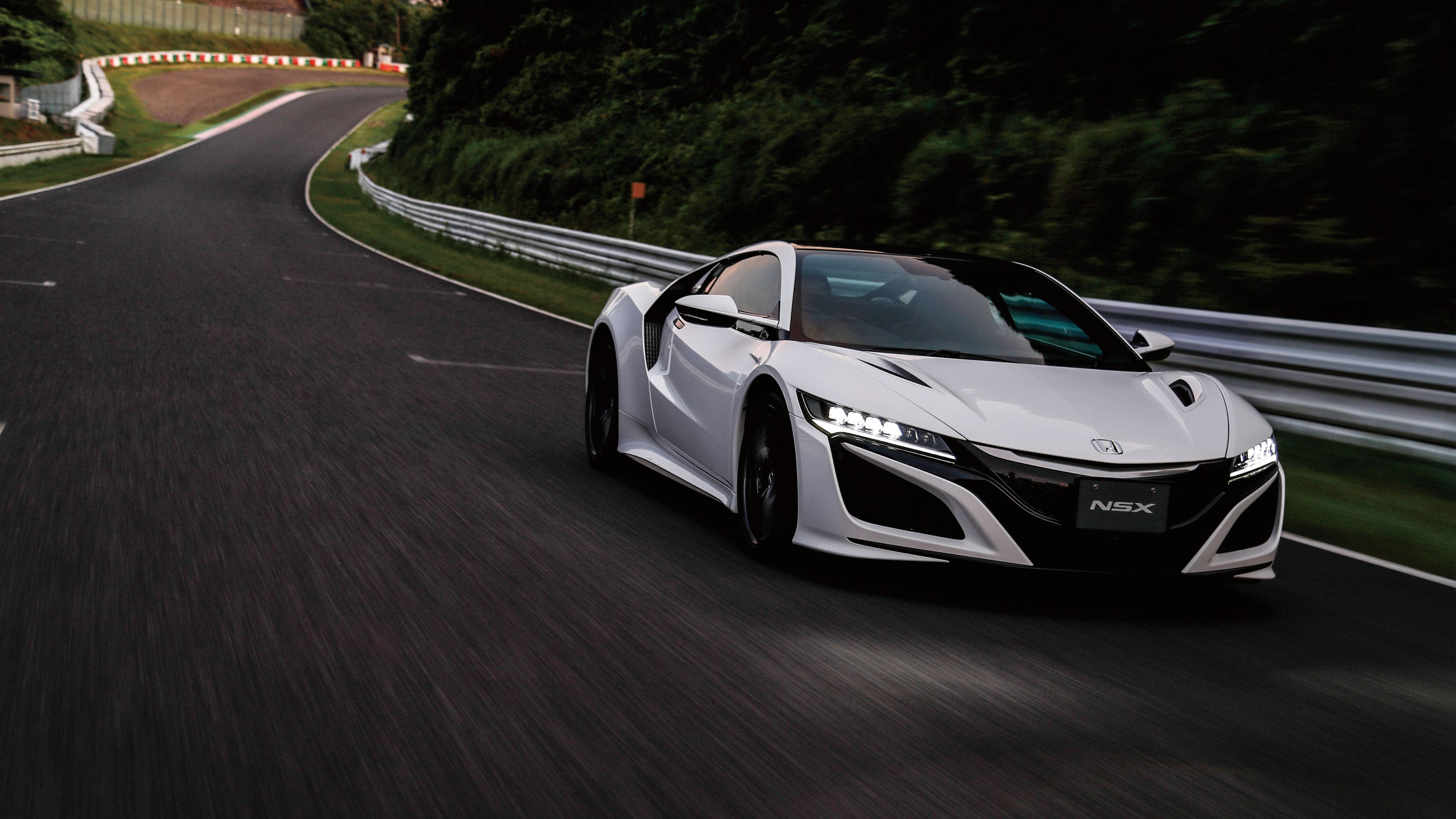 Автомобіль 4K Перлинно-білий Honda NSX Шпалери