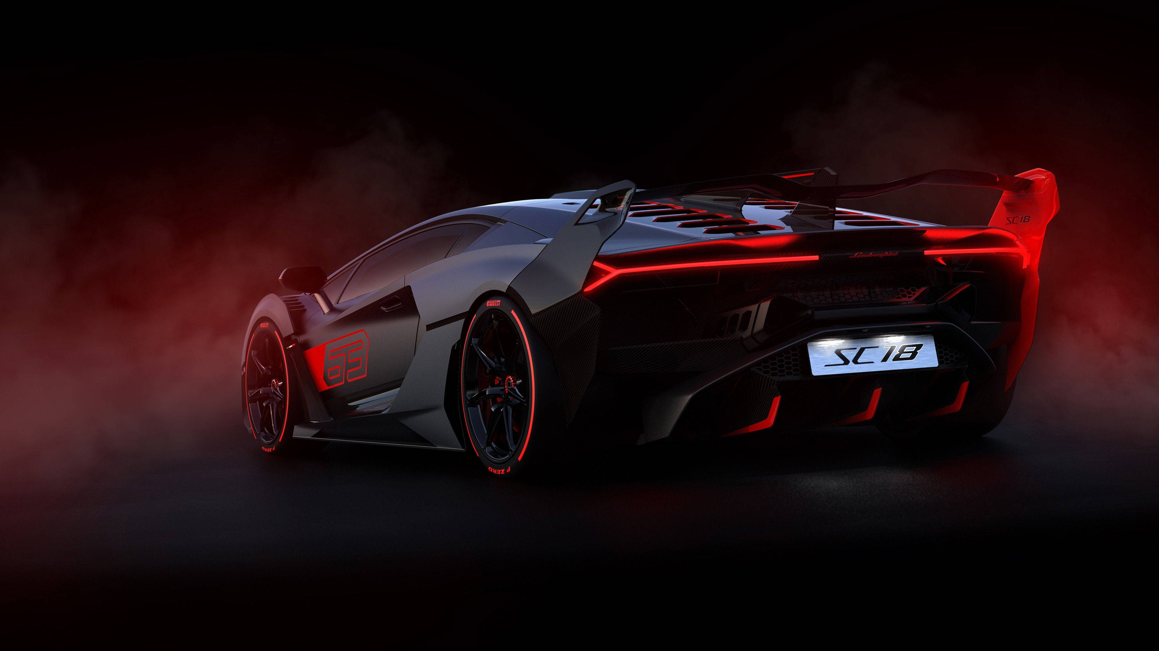 Естетичний автомобіль 4K червоний Lamborghini Aventador Шпалери