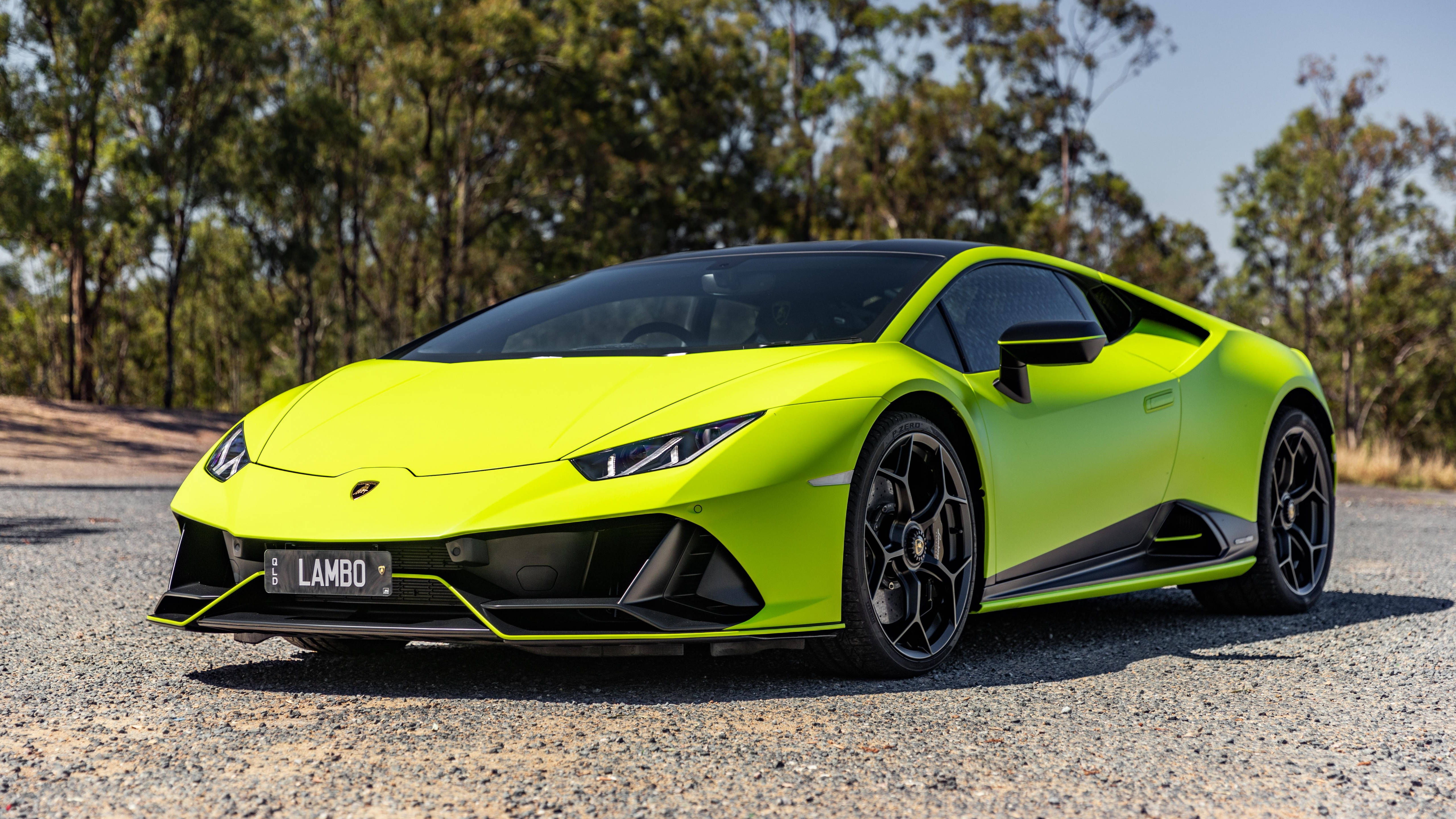 4K Ноутбук Автомобіль Verde Shock Lamborghini Шпалери