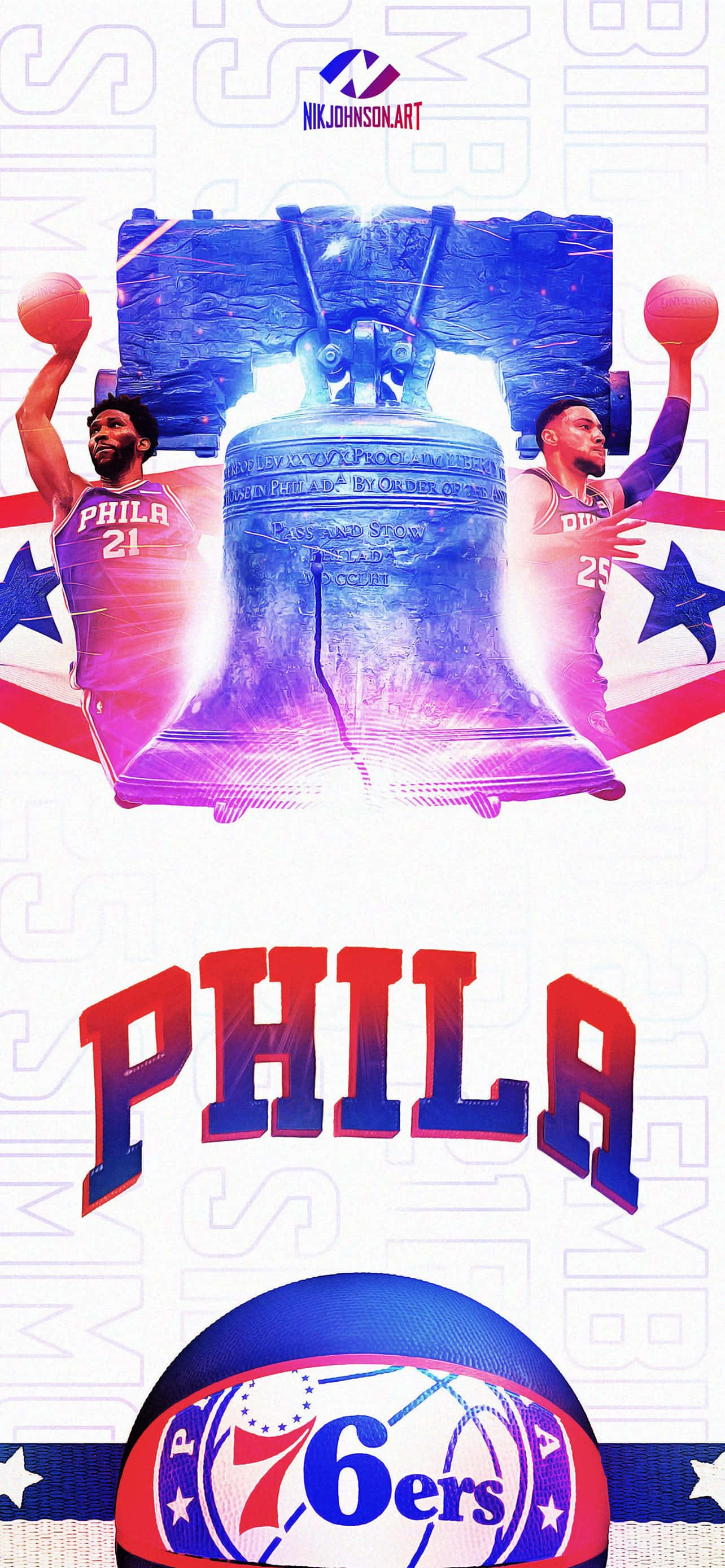 Официальные обои 76ers для iPhone Шпалери