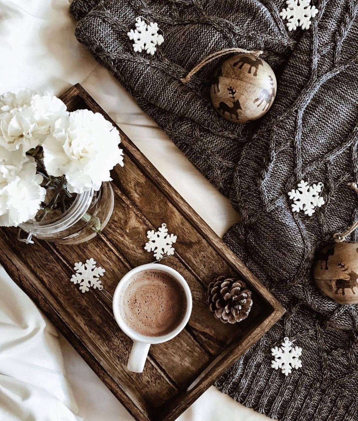 Aesthetic Christmas Cocoa Drink Шпалери