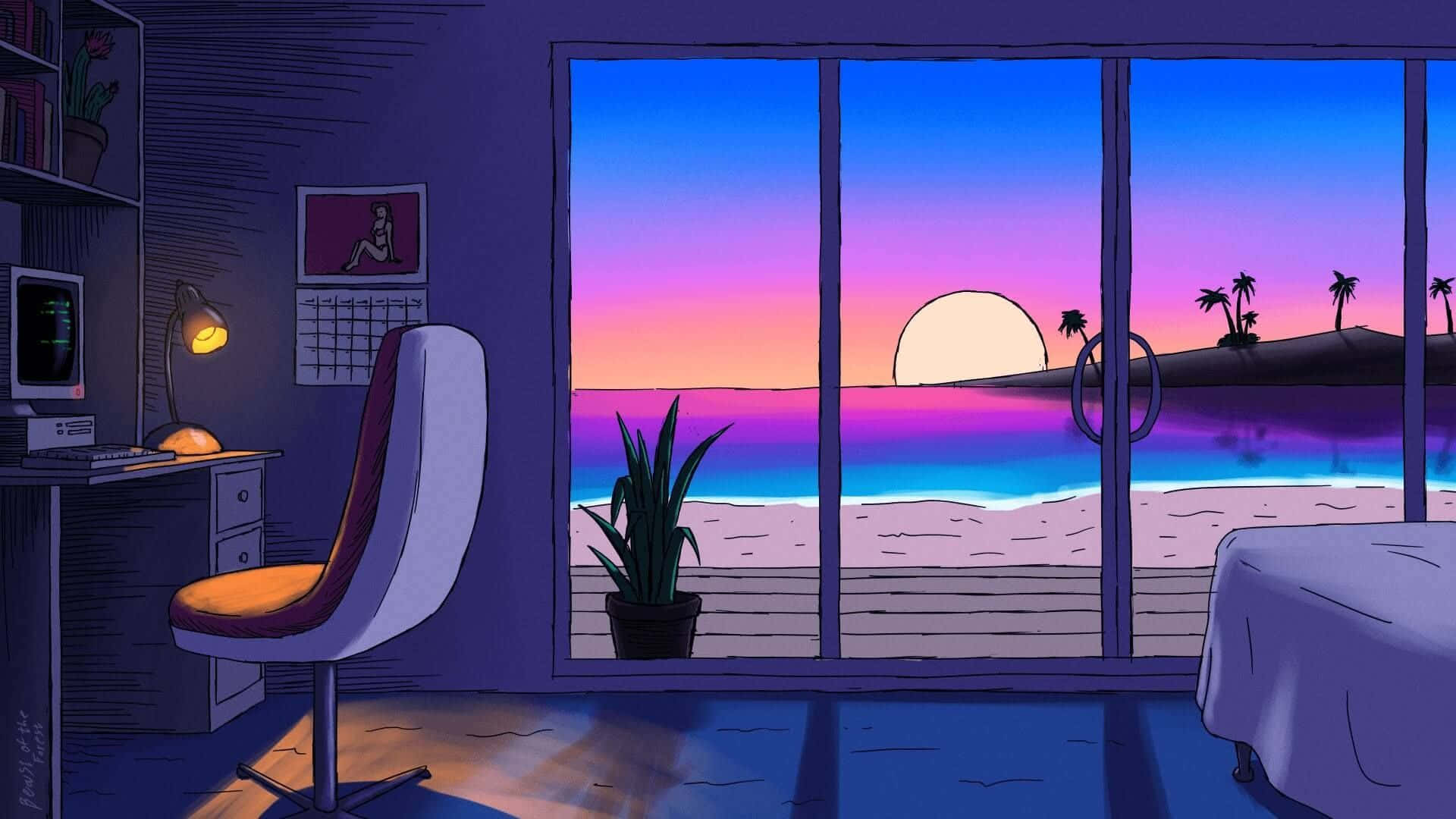 Наслаждайтесь прекрасным днем в классическом стиле с Aesthetic Retro Шпалери