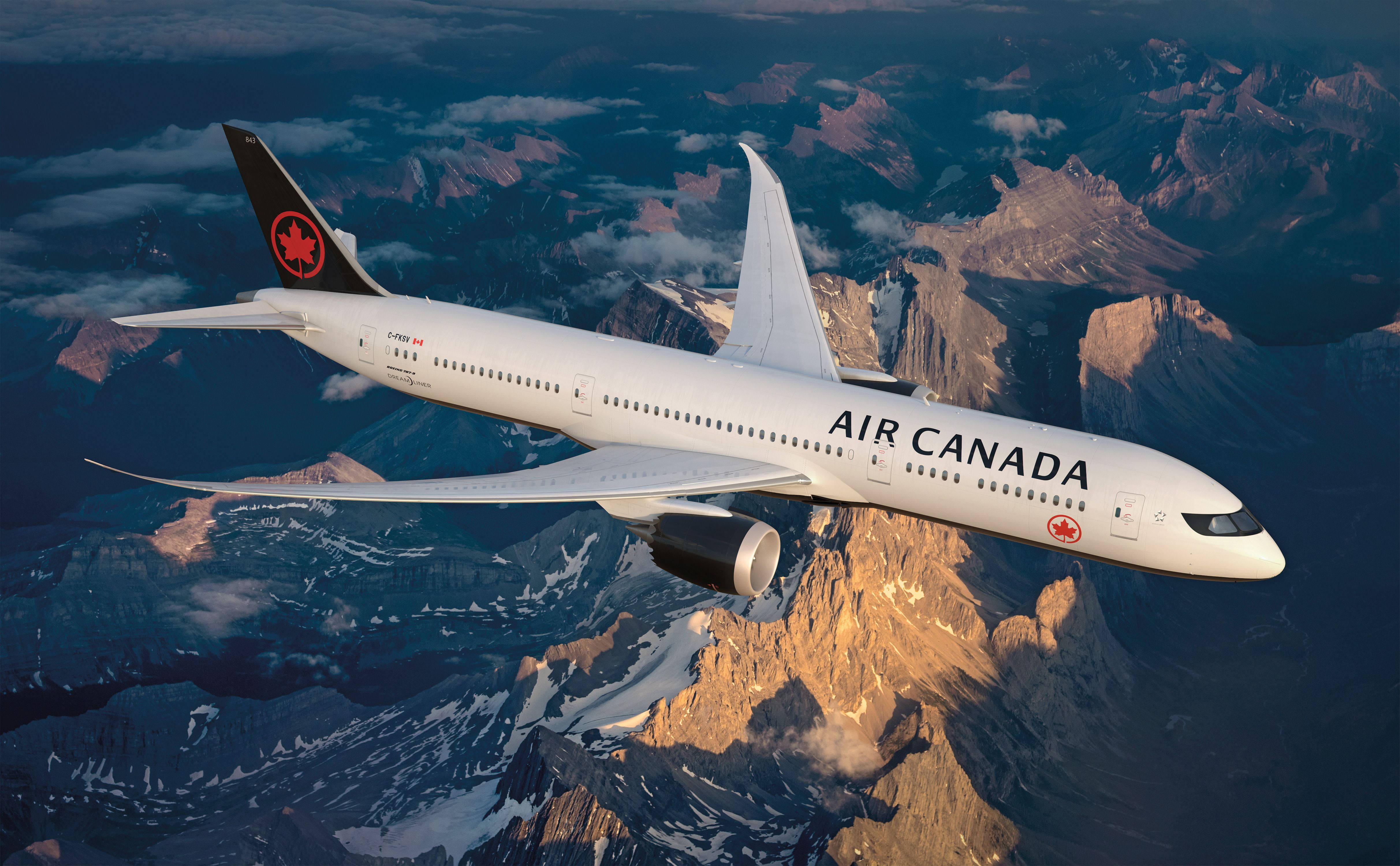 Air Canada над горами Шпалери
