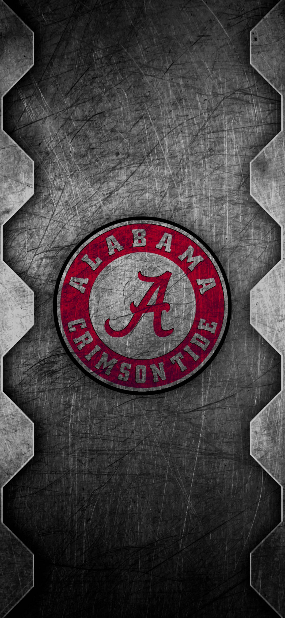 Alabama Crimson Tide Искусство царапанного металла Шпалери