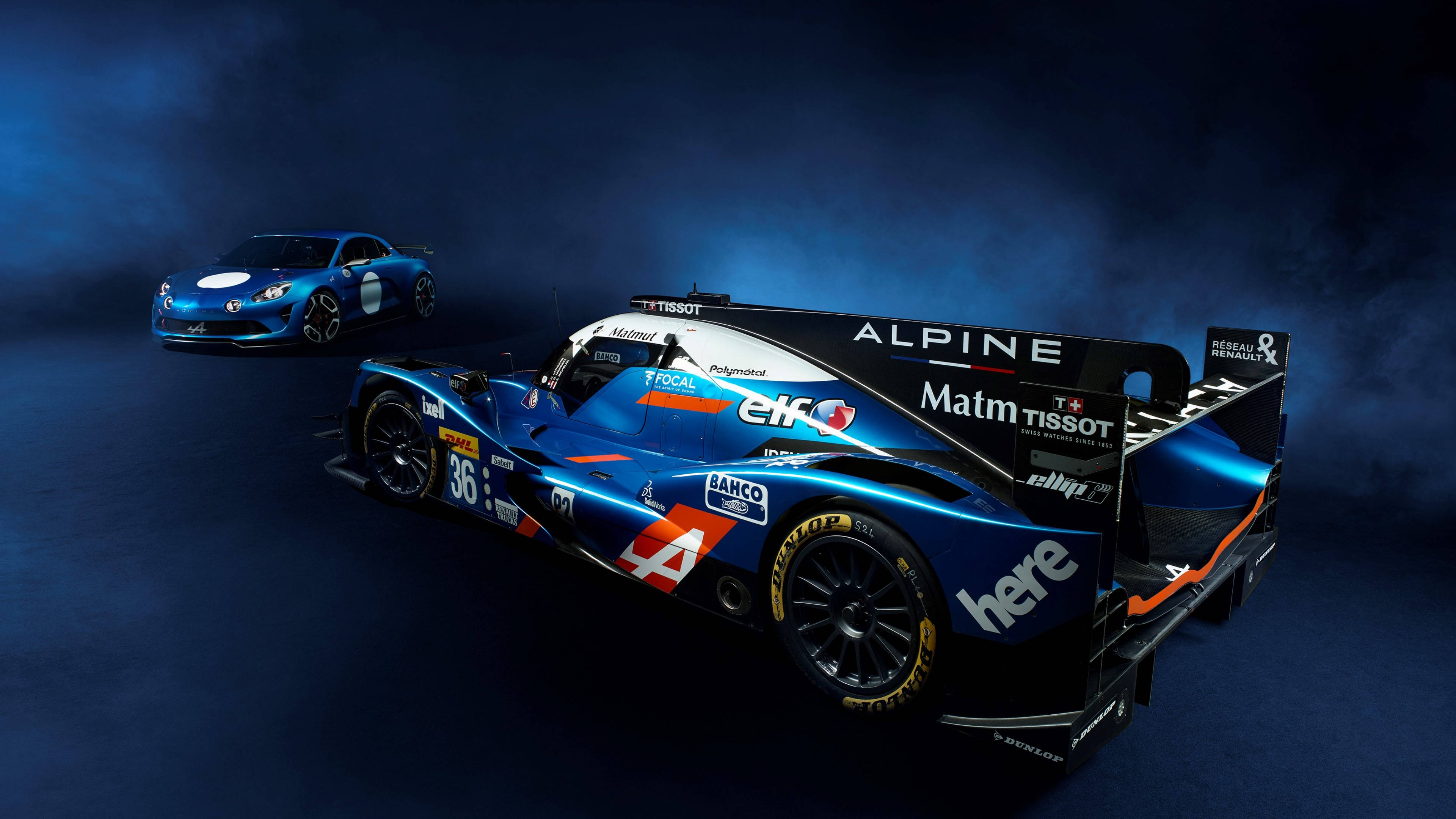 Сині автомобілі Alpine Шпалери