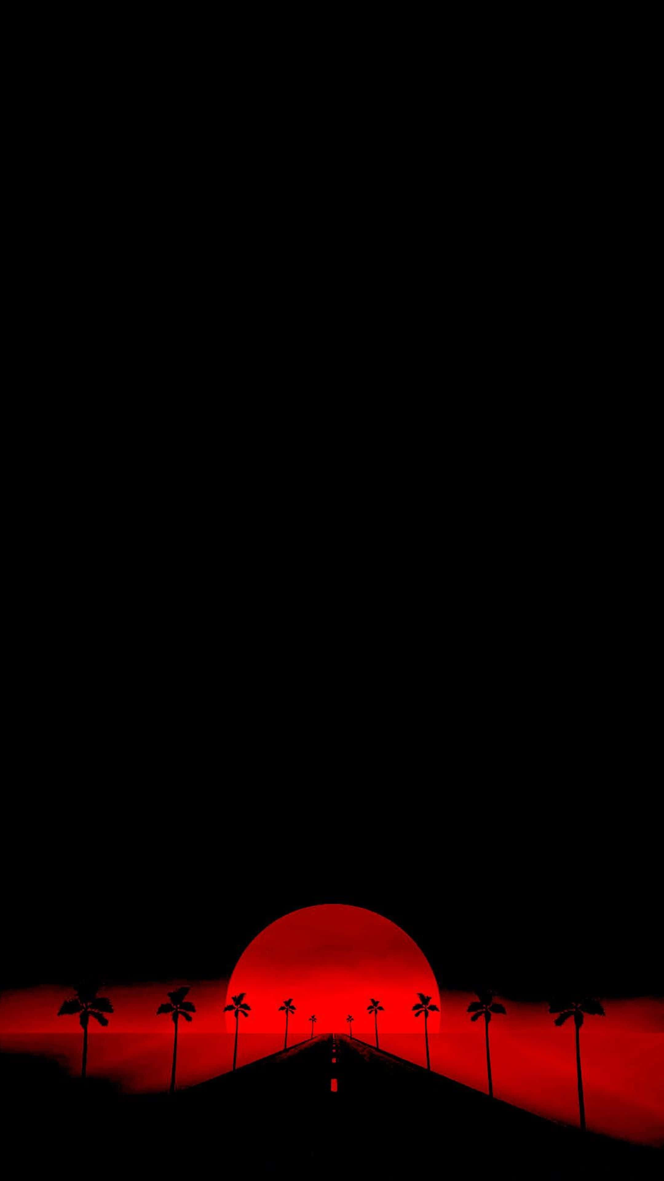 AMOLED фон Червона дорога до сонця Шпалери