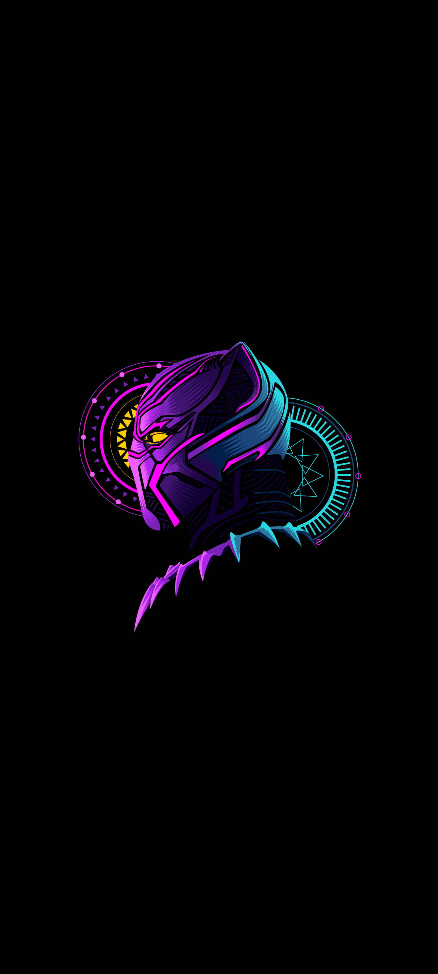 Черний AMOLED Чорна Пантера Шпалери