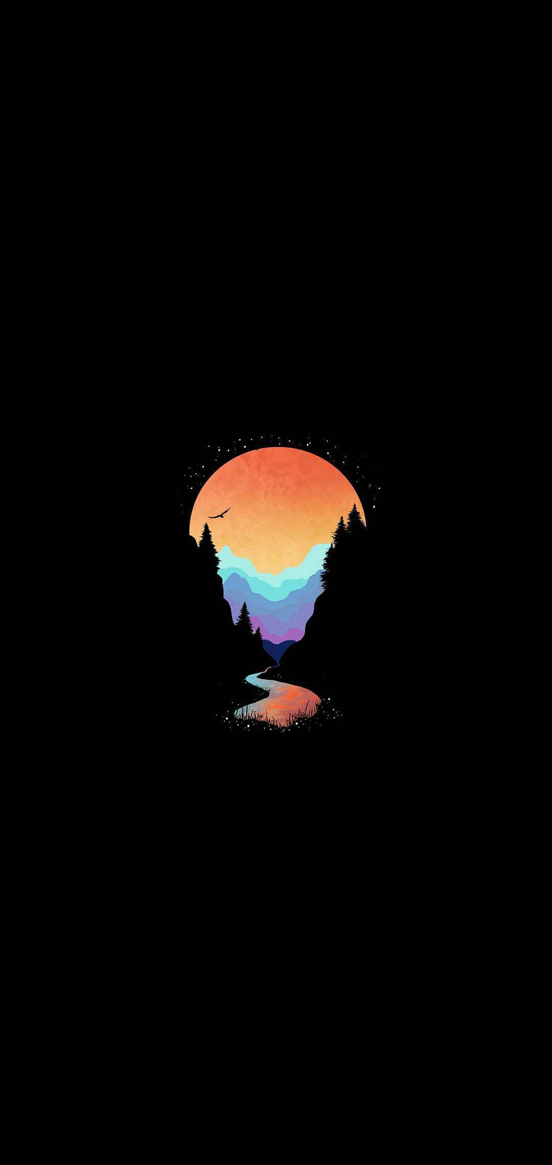 AMOLED Горные потоки Шпалери