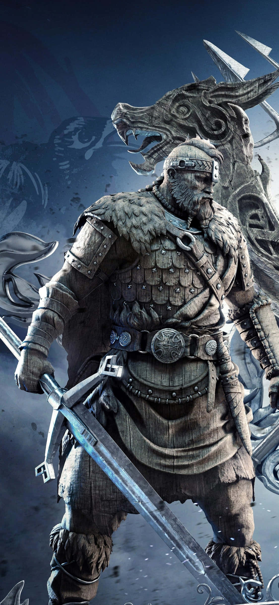 Самурай против дракона Android For Honor фон Шпалери