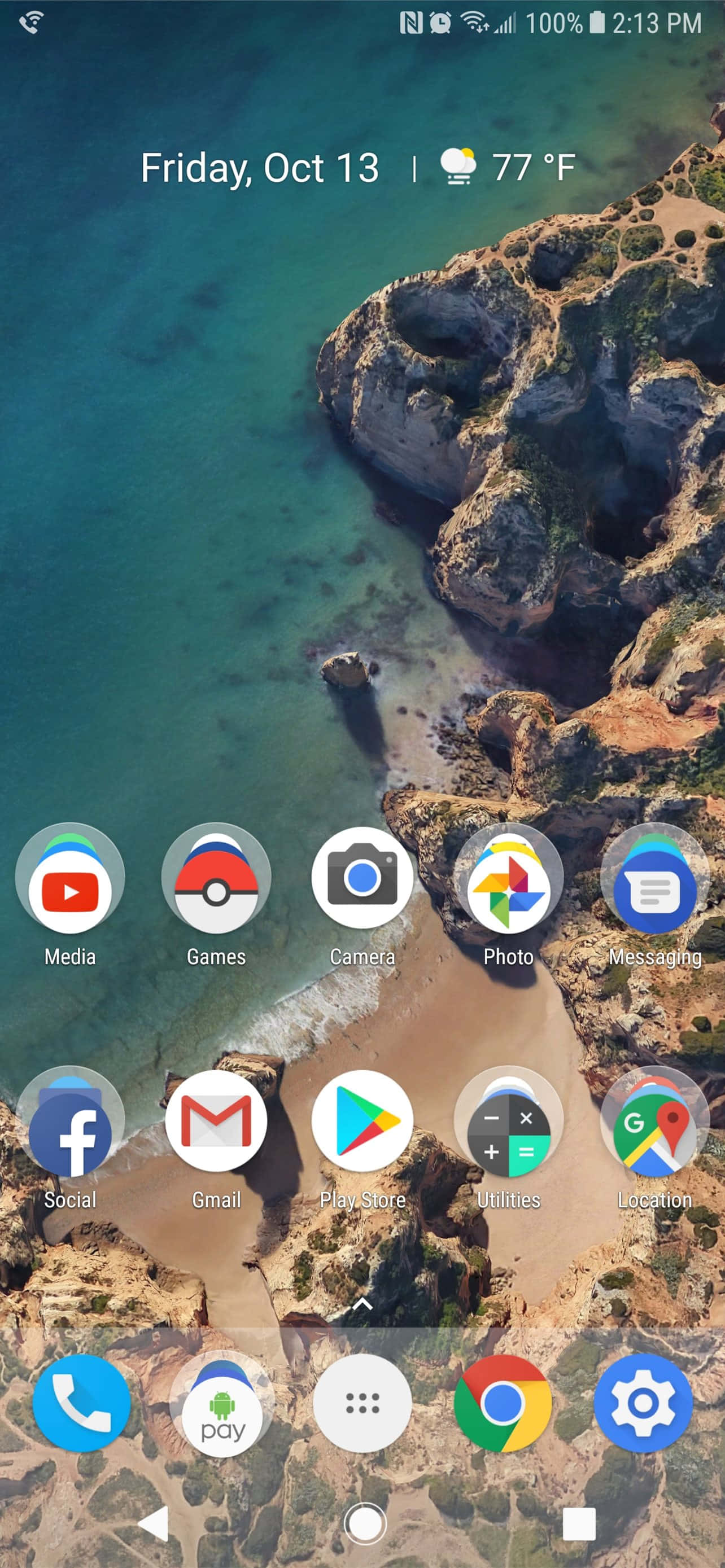 скриншот домашнего экрана Android Шпалери
