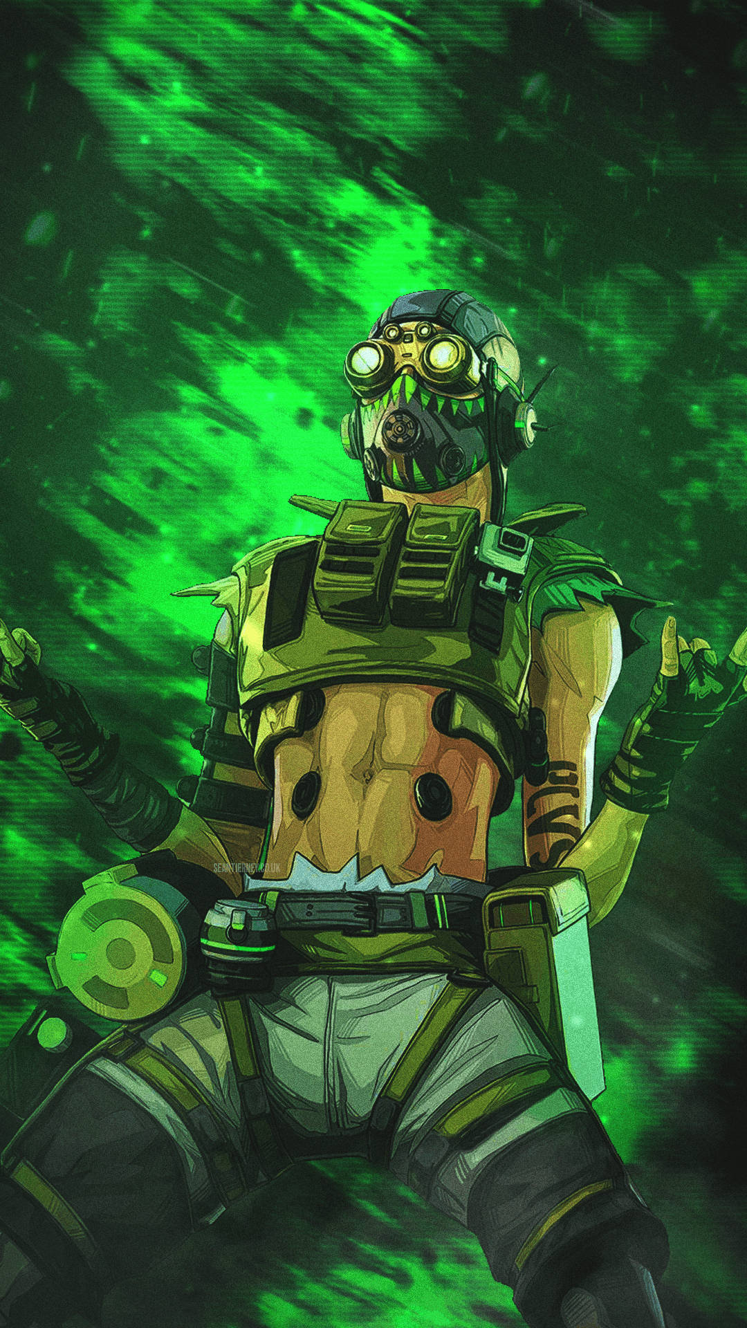 Apex Legends Octane зелена тематика Шпалери
