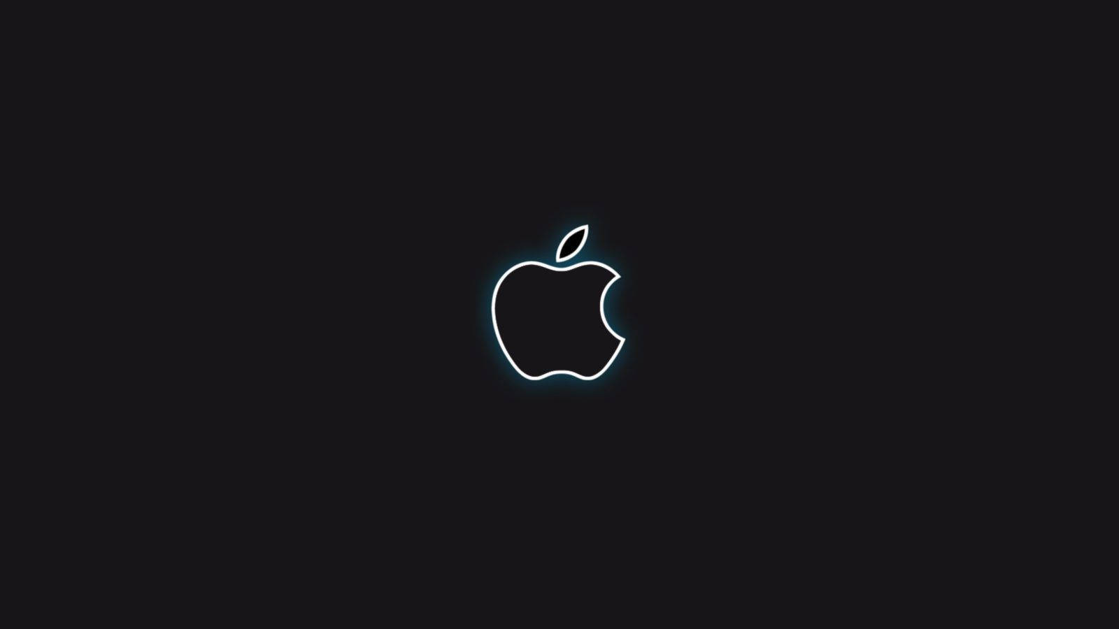 Логотип Apple чорного кольору на чорному фону Шпалери