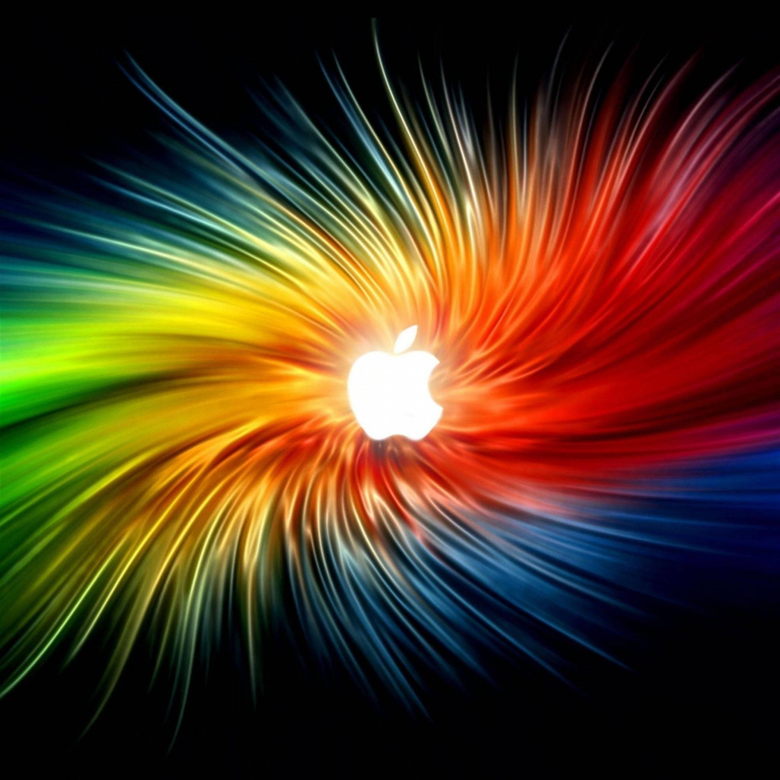 Логотип Apple на веселковій тканині для iPad Pro Шпалери