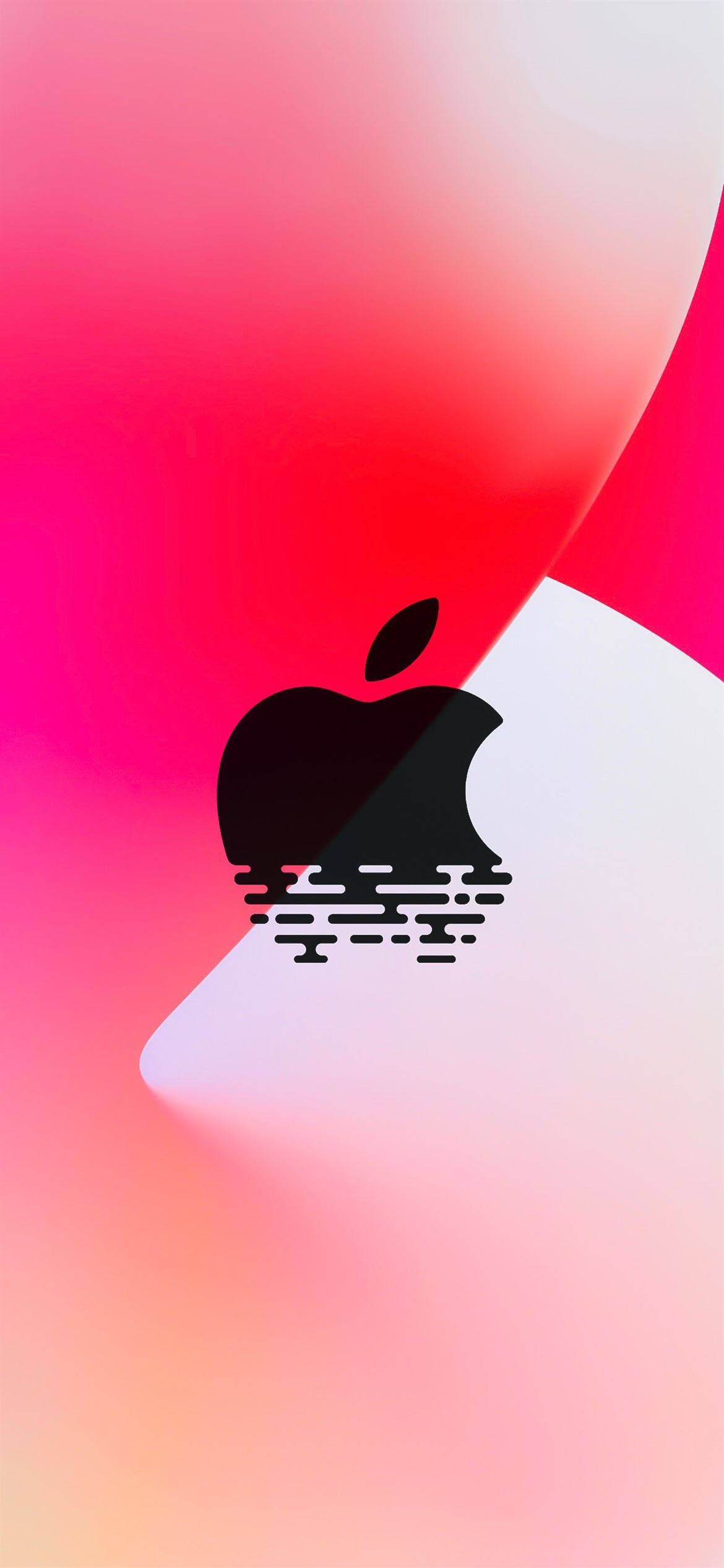 Красный логотип Apple на iPhone 12 Шпалери