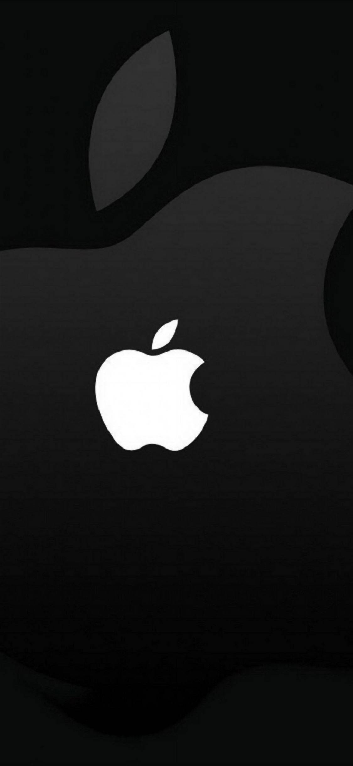 Білий логотип Apple на темному iPhone Шпалери