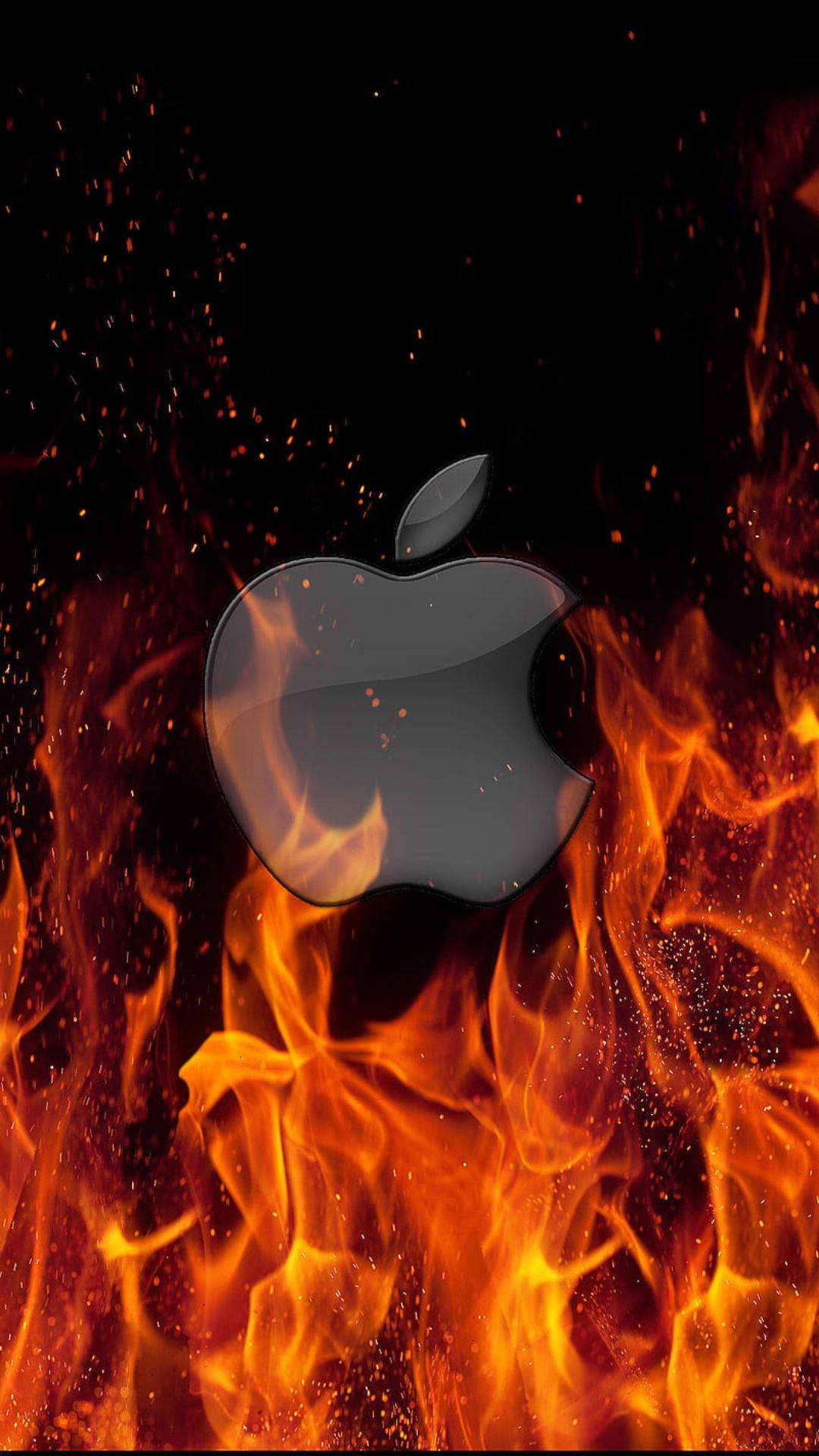 Вогняний логотип Apple iPhone Шпалери