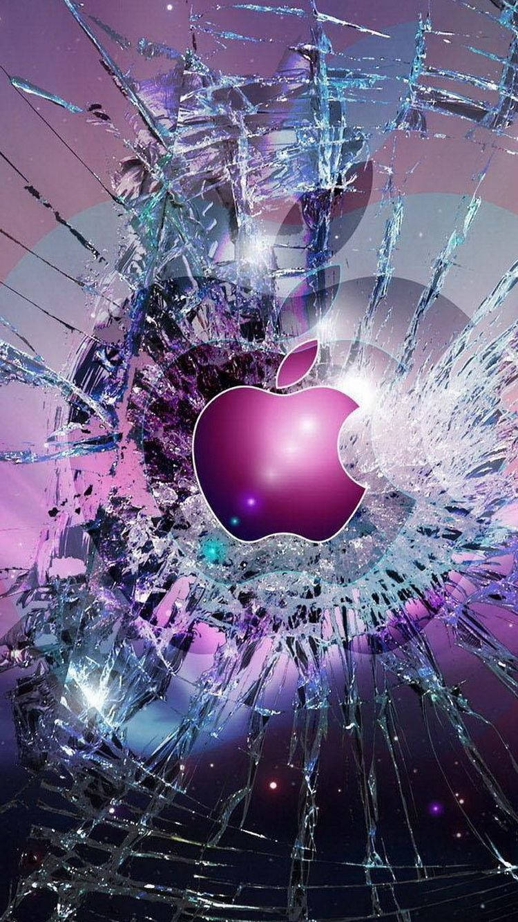 Фіолетовий логотип Apple iPhone Шпалери