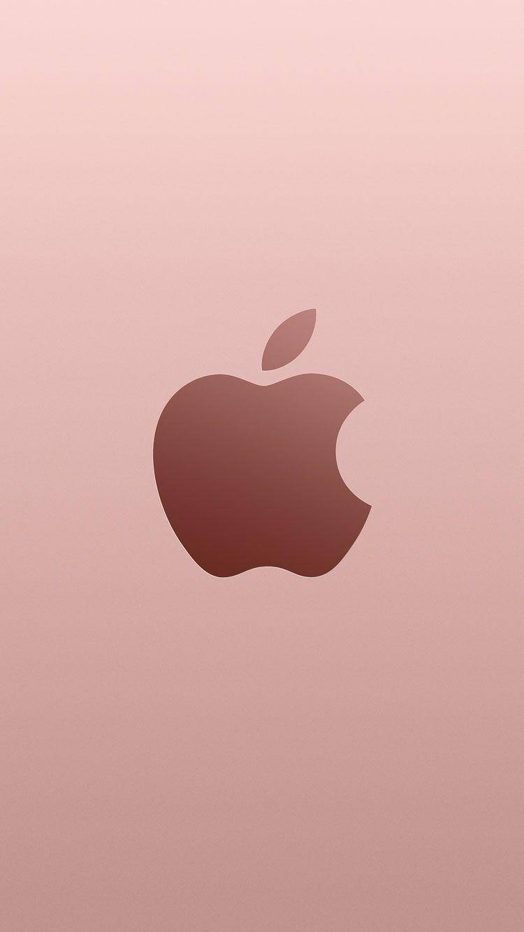 Розово-золотой логотип Apple iPhone SE Шпалери