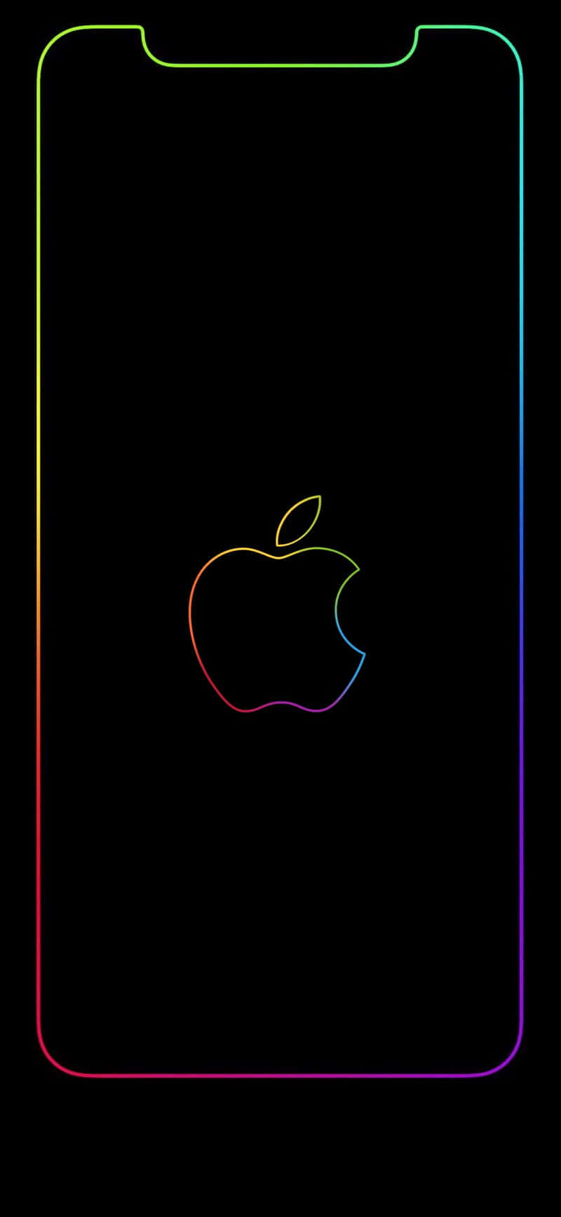 Apple iPhone X неоновий логотип Шпалери