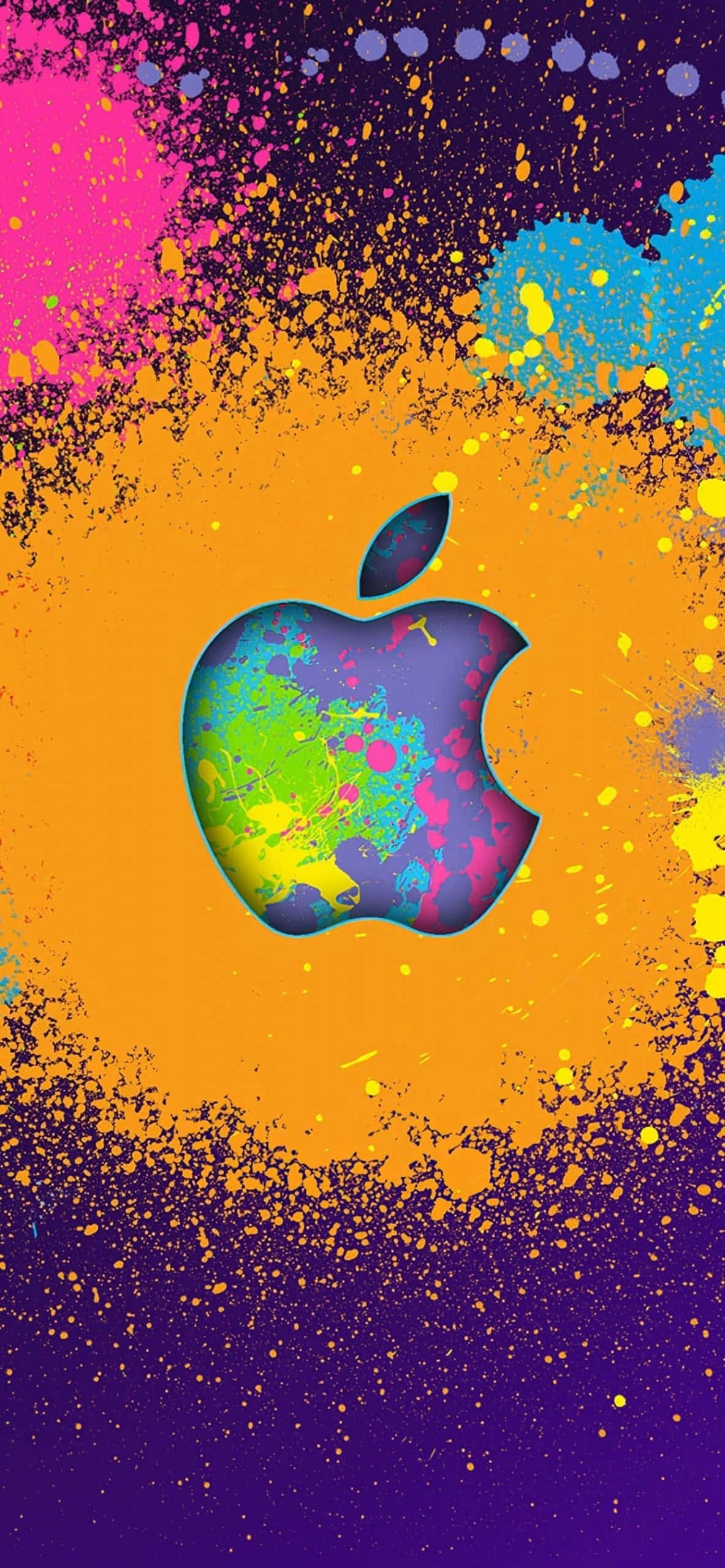 Логотип Apple Краска Плесень iPhone XS Шпалери