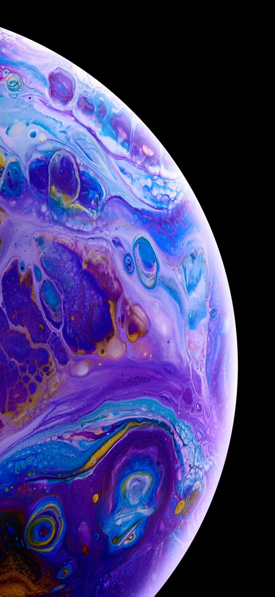 Apple iPhone XS фіолетово-синий пузырь жидкости Шпалери
