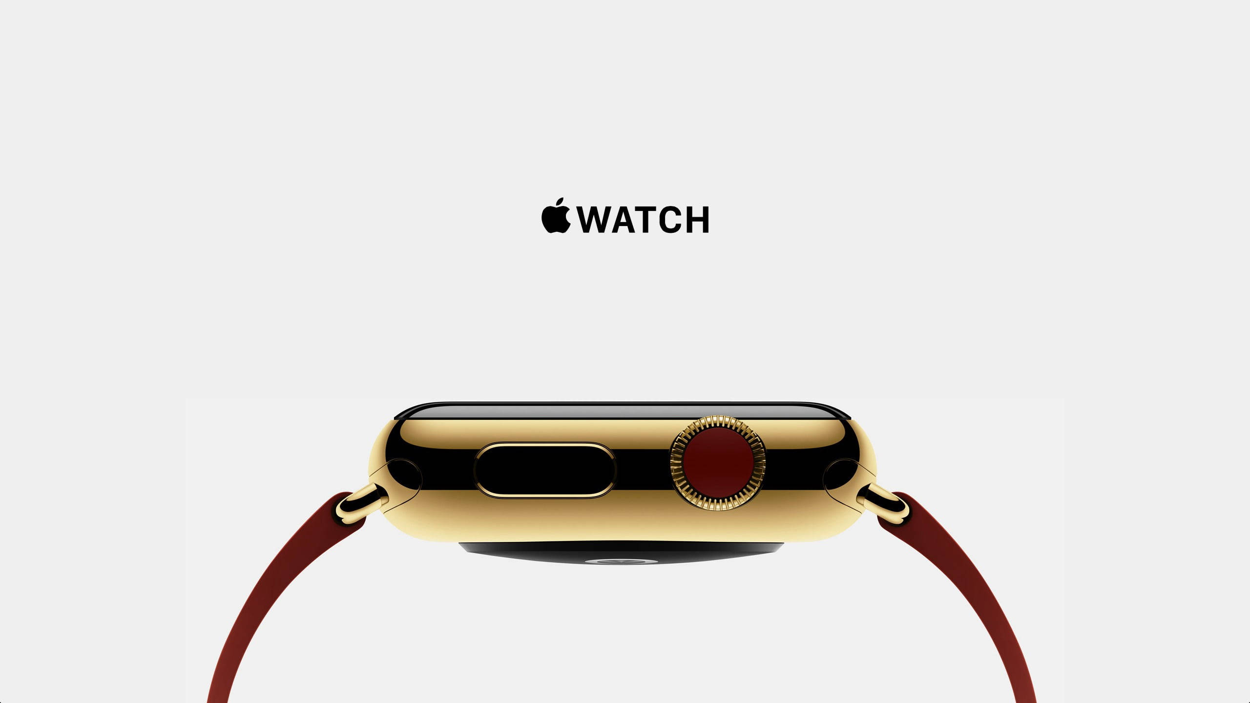 Apple Watch с золотым безелем и красной коронкой Шпалери