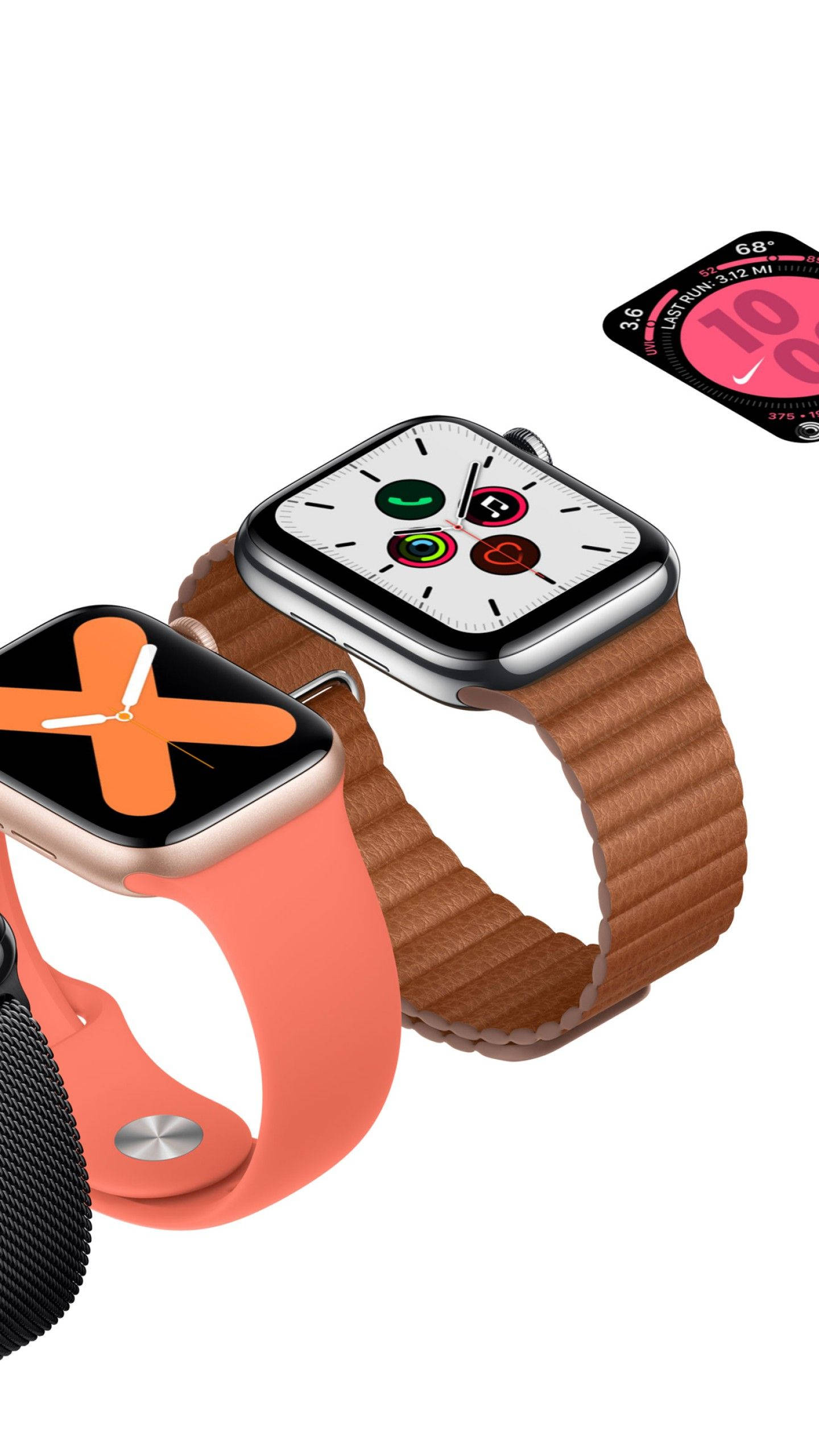 Apple Watch с лососево-розовым резиновым ремешком Шпалери