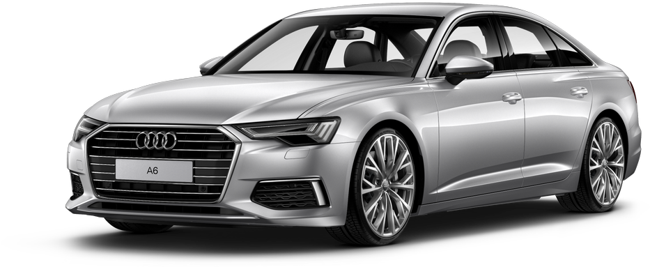 Сріблястий седан Audi A6 у профіль Шпалери