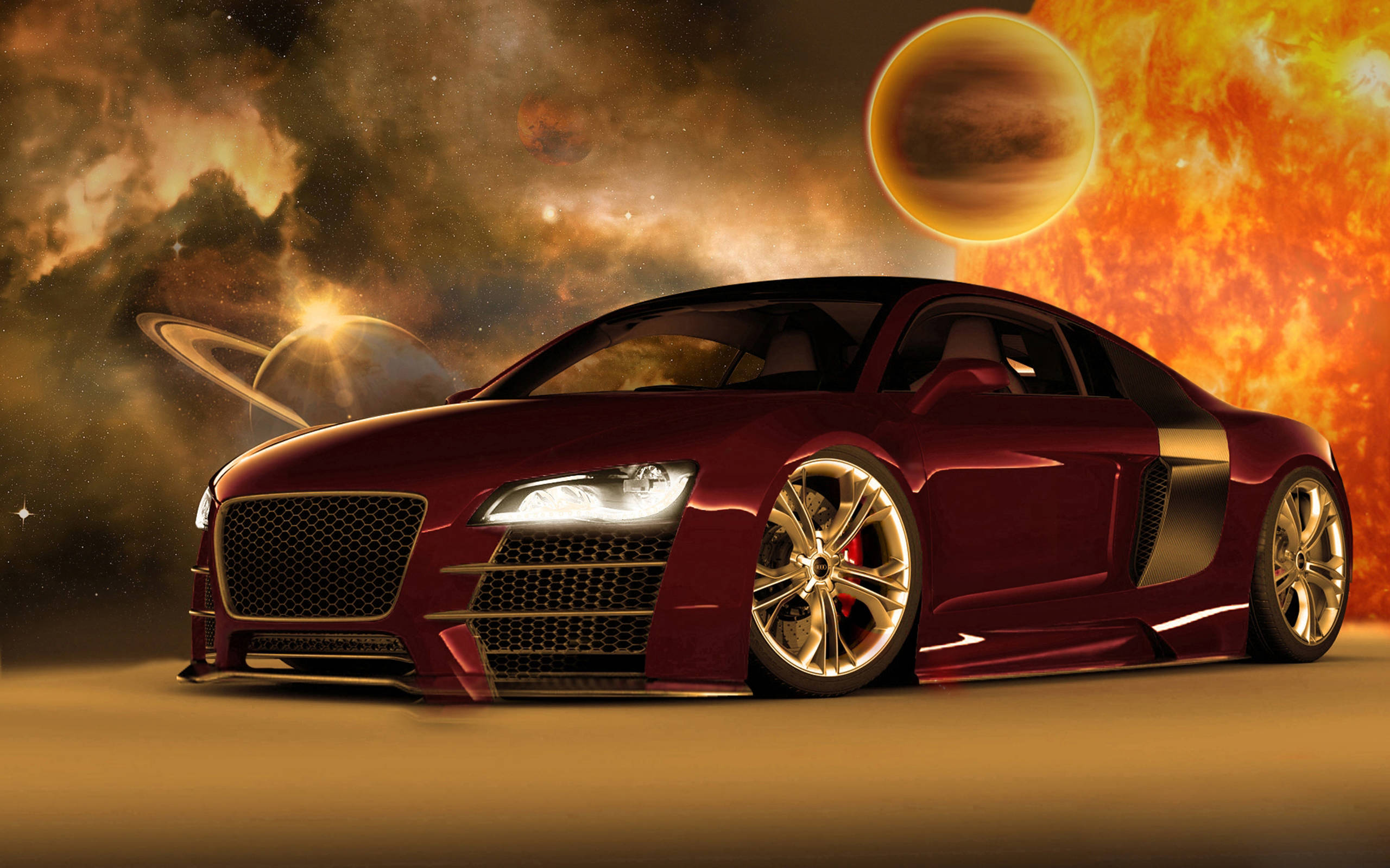 Крутий автомобіль червоний Audi Art Шпалери