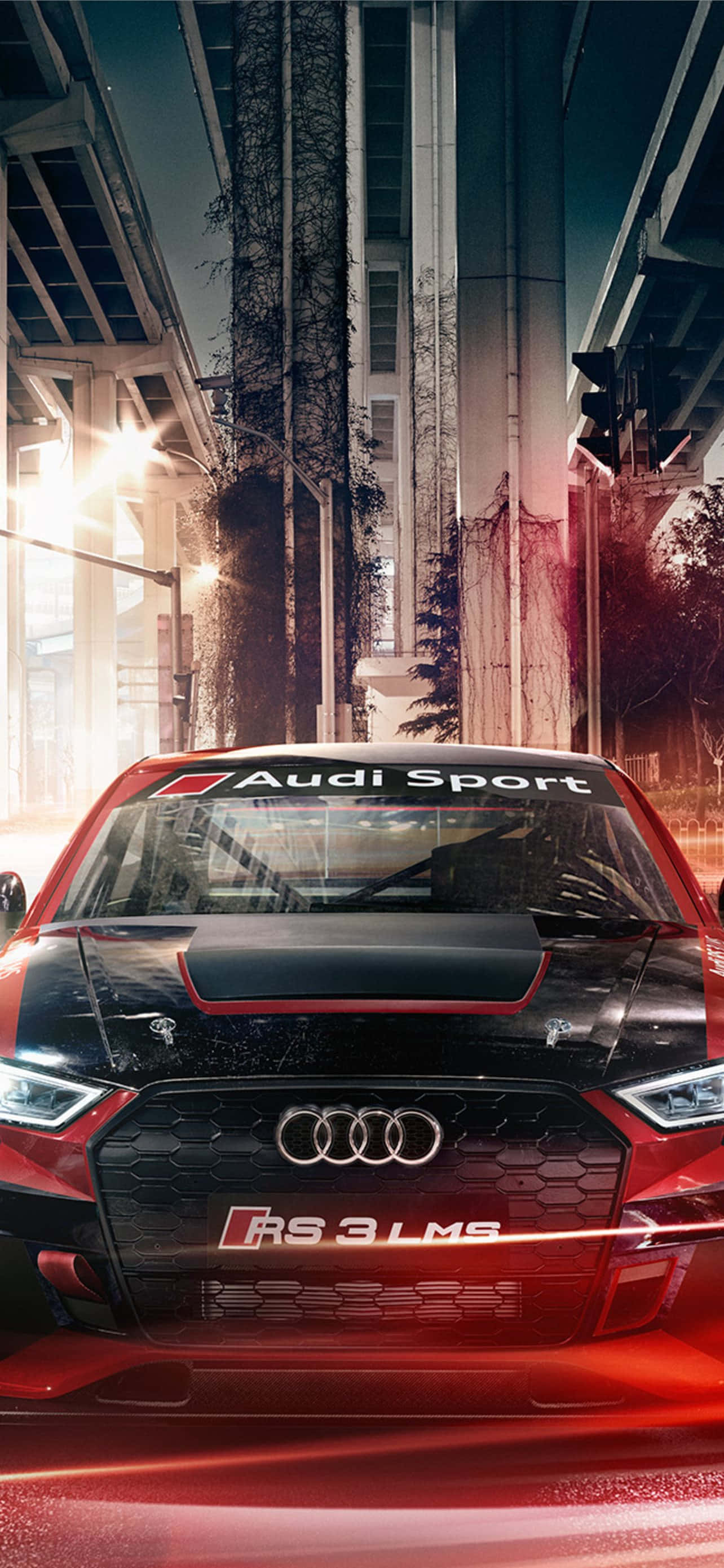 Audi Sportback на фоне ночного города Шпалери