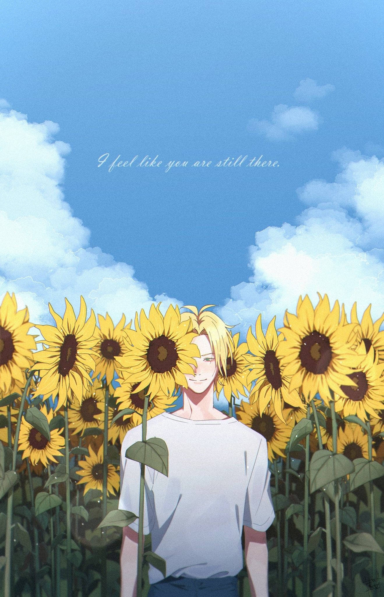 Banana Fish Ash Lynx Подсолнух Шпалери