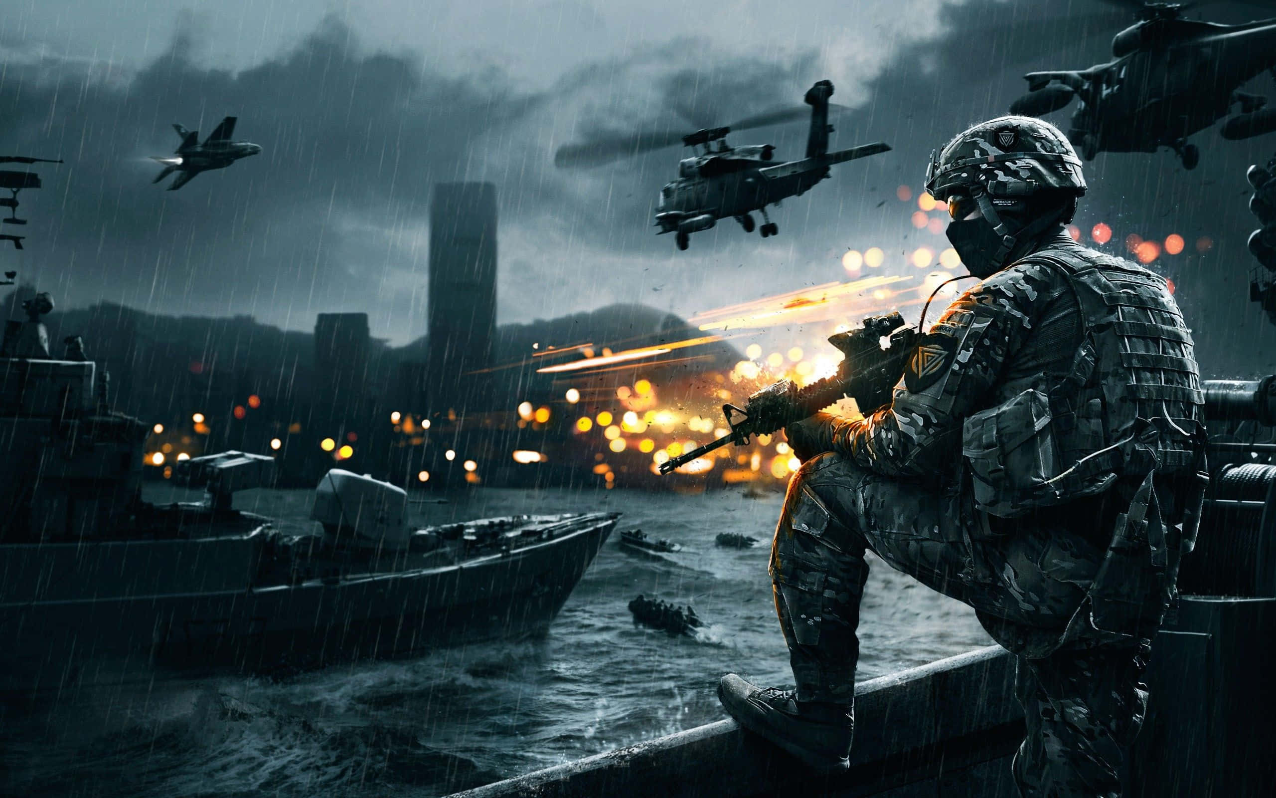 Battlefield 4 Прибережна військова шпалера для робочого столу Шпалери